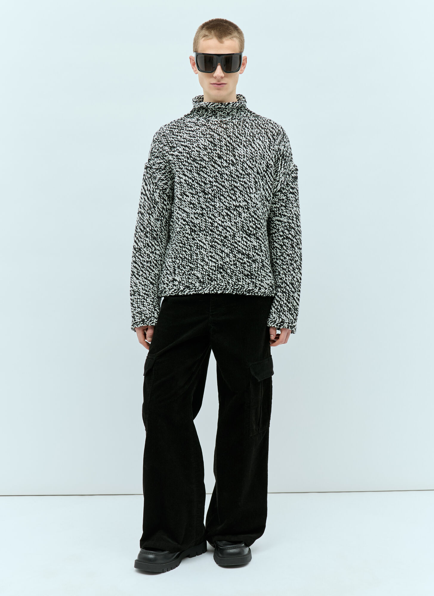  Acne Studios Acne Studios High-neck Wool-blend Sweater - Mann Strick Black Xl 