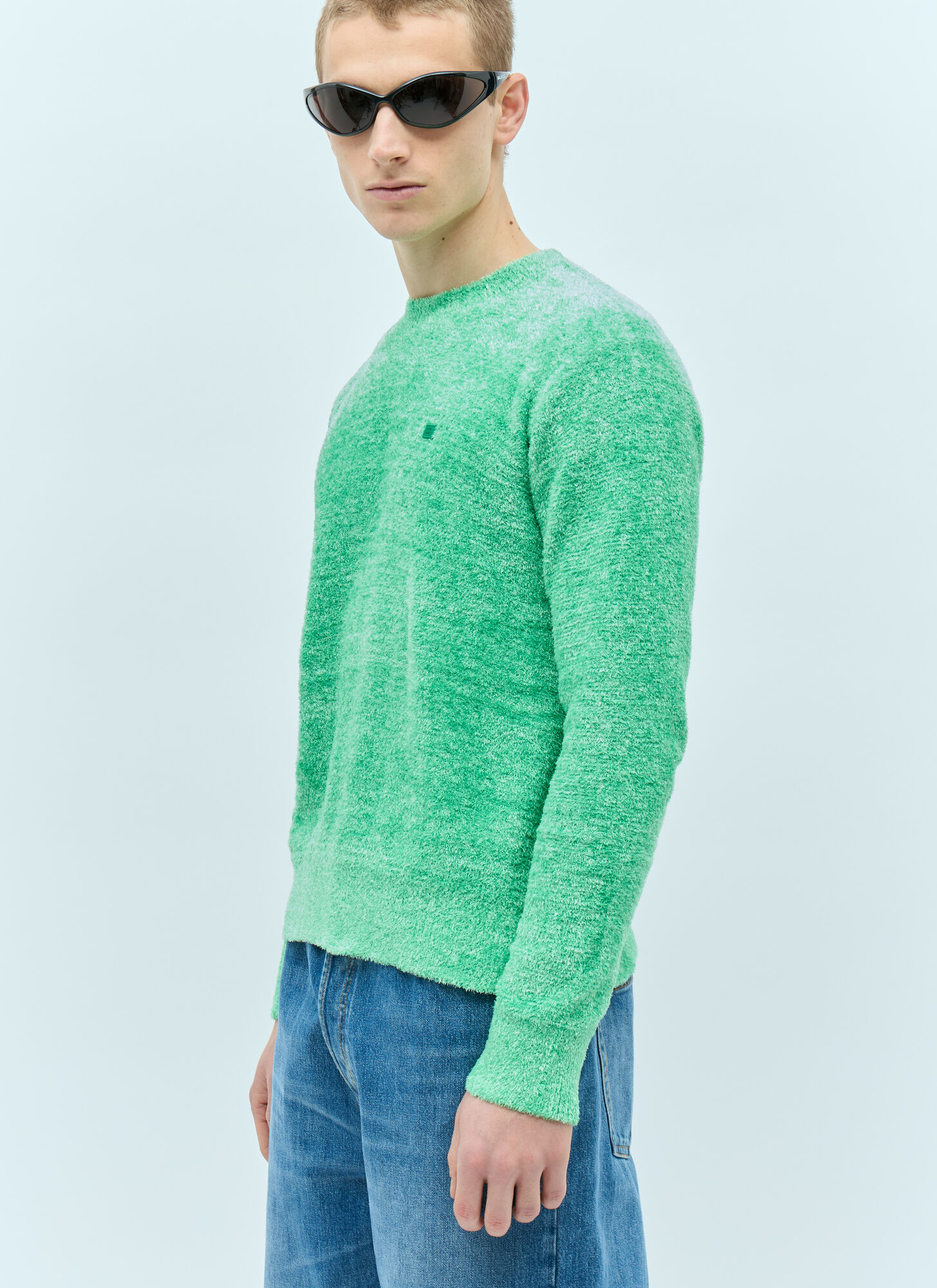 Acne Studios Acne Studios Textured Knit Sweater - Mann Strick Green Xxl 