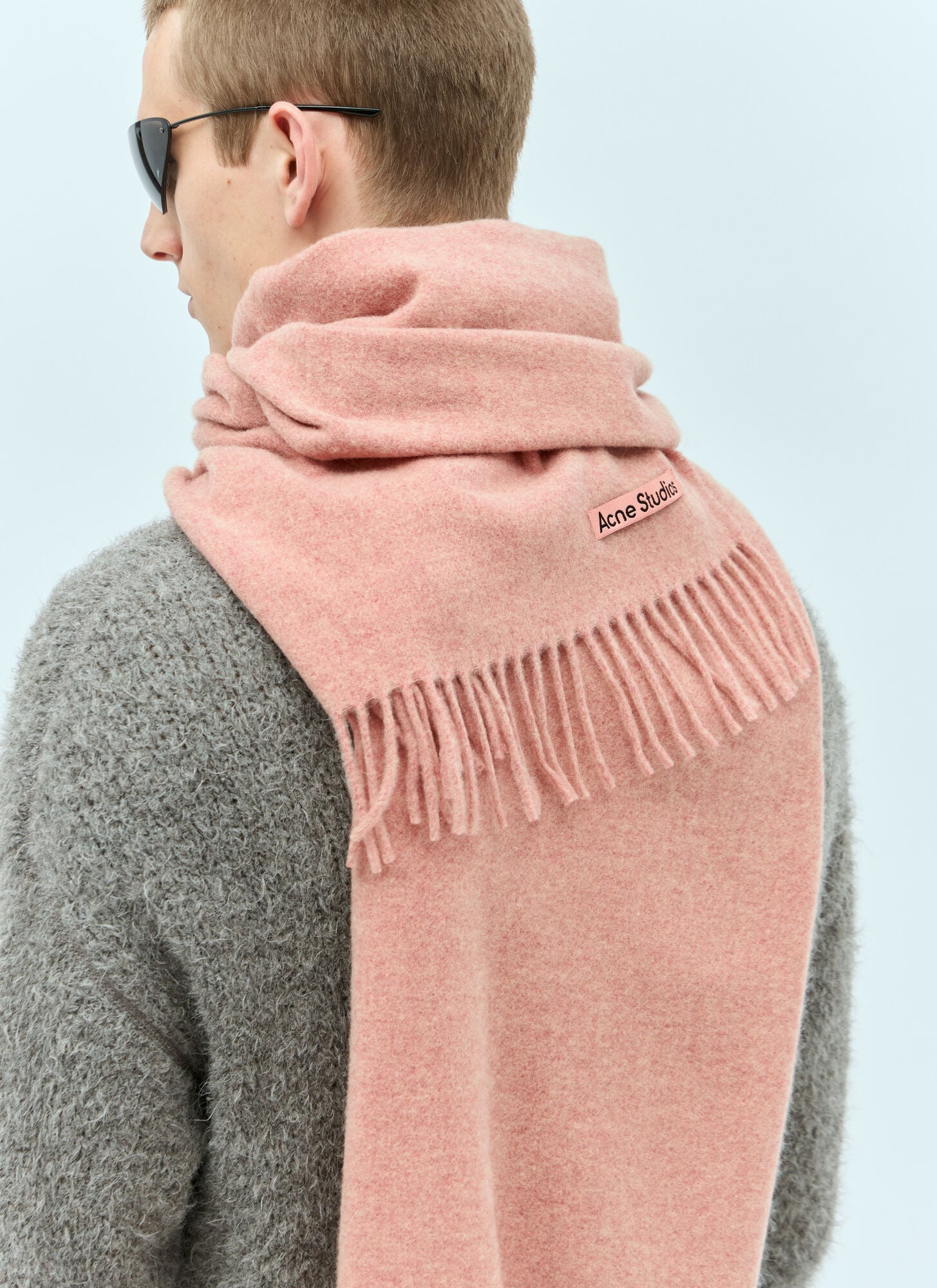  Acne Studios Acne Studios Fringe Wool Scarf - Mann Schals Pink One Size 