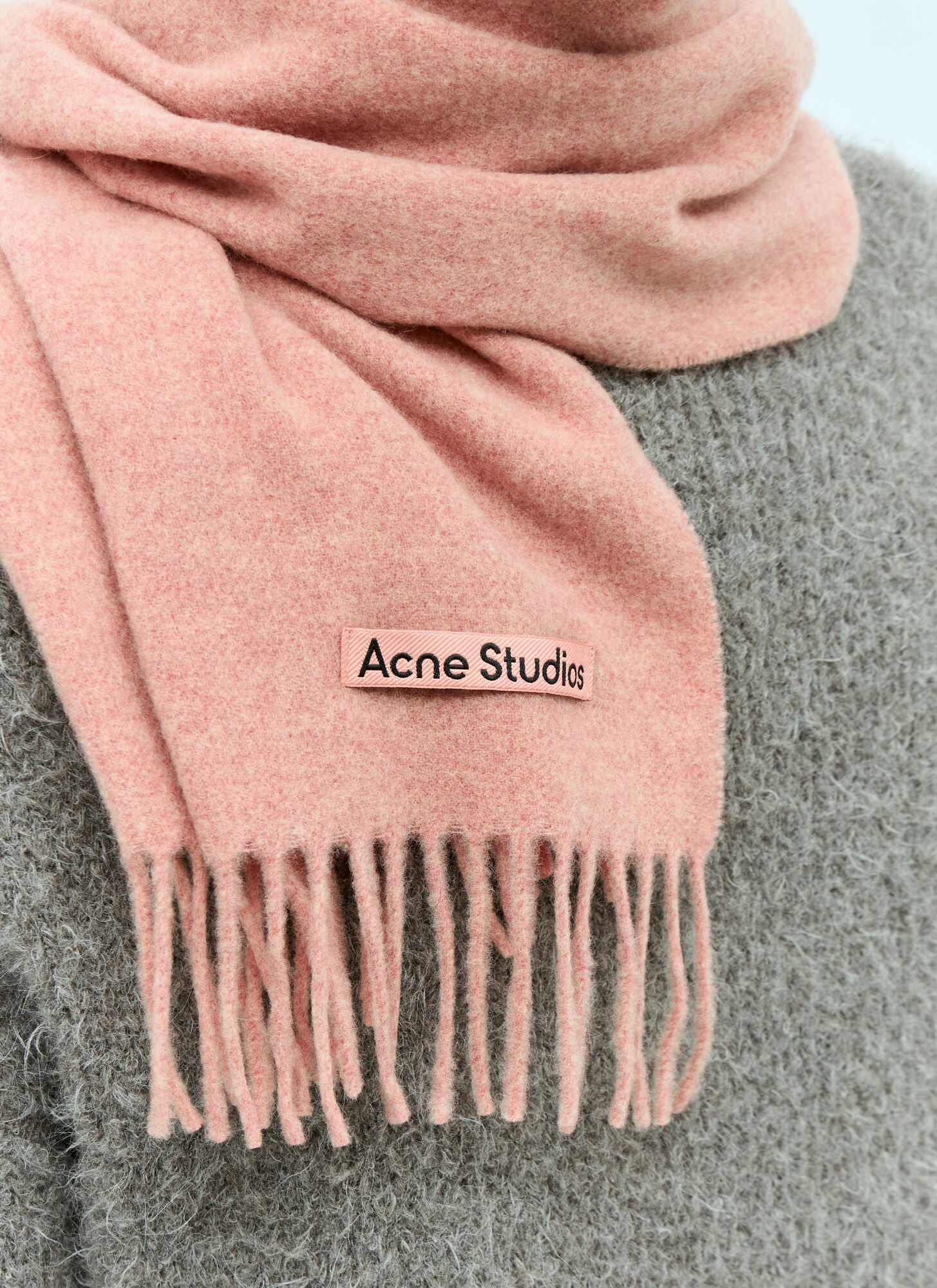  Acne Studios Acne Studios Fringe Wool Scarf - Mann Schals Pink One Size 