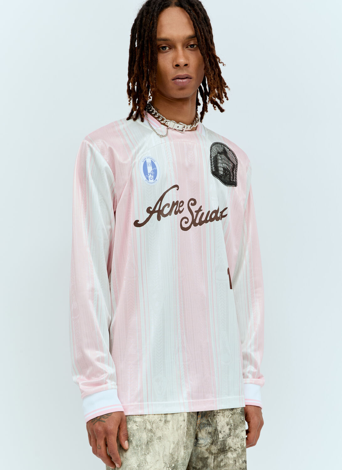 Acne Studios Striped Football Jersey In White