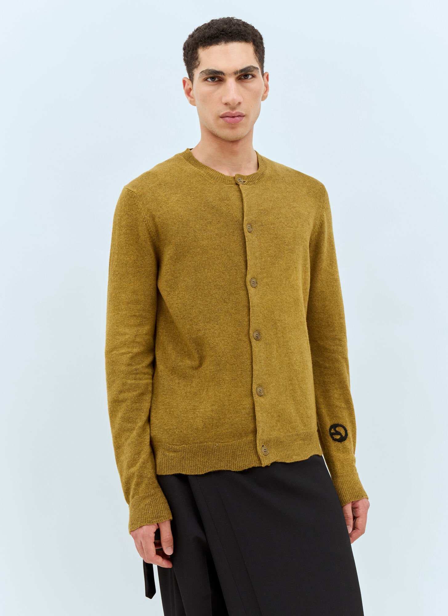 Acne Studios Acne Studios Crewneck Cardigan - Man Knitwear Khaki Xxl　Acne Studios クルーネック カーディガン - メンズ ニットウェア カーキ XL