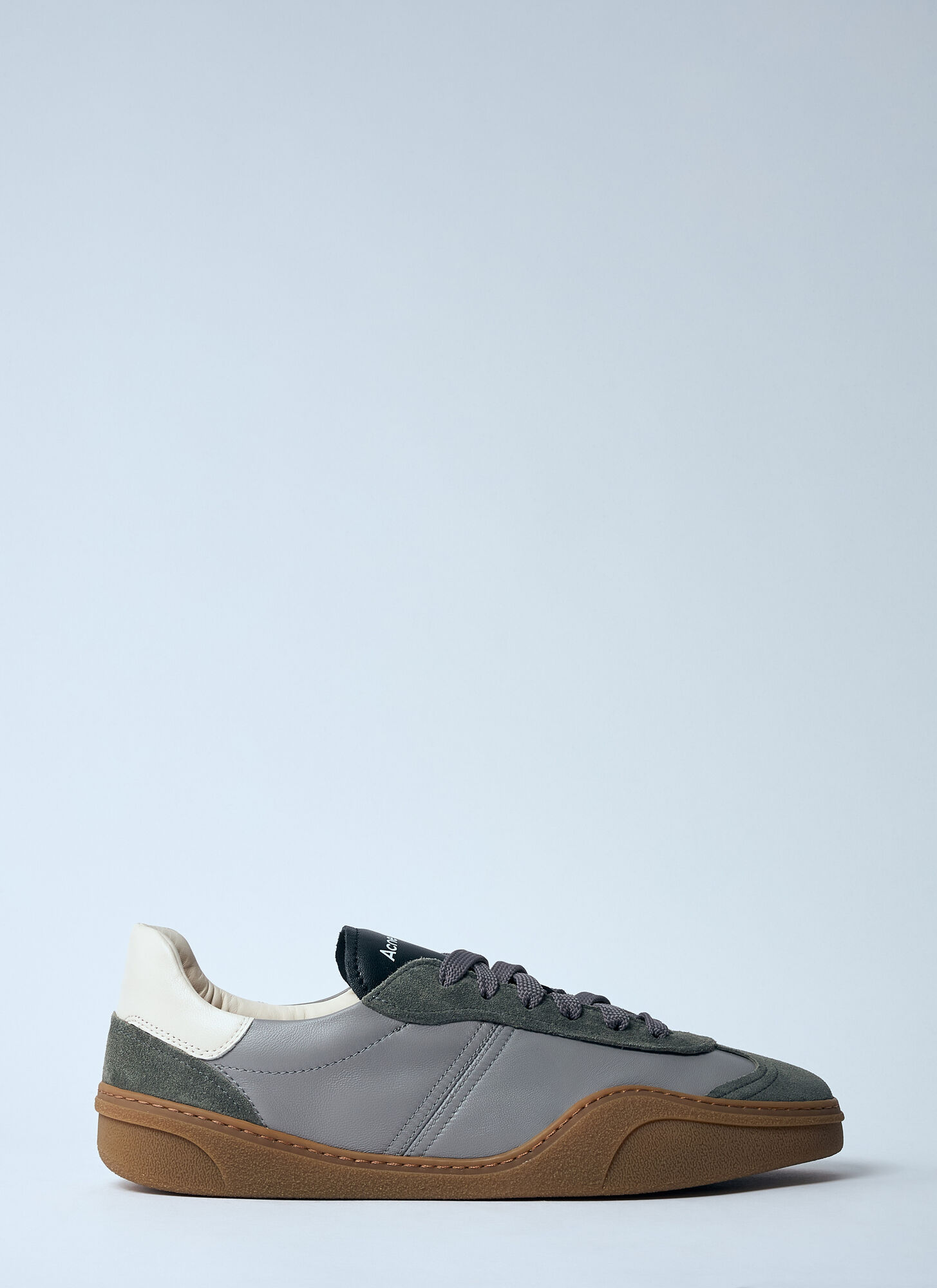 Acne Studios Men Leather Low-top Sneakers In Gray