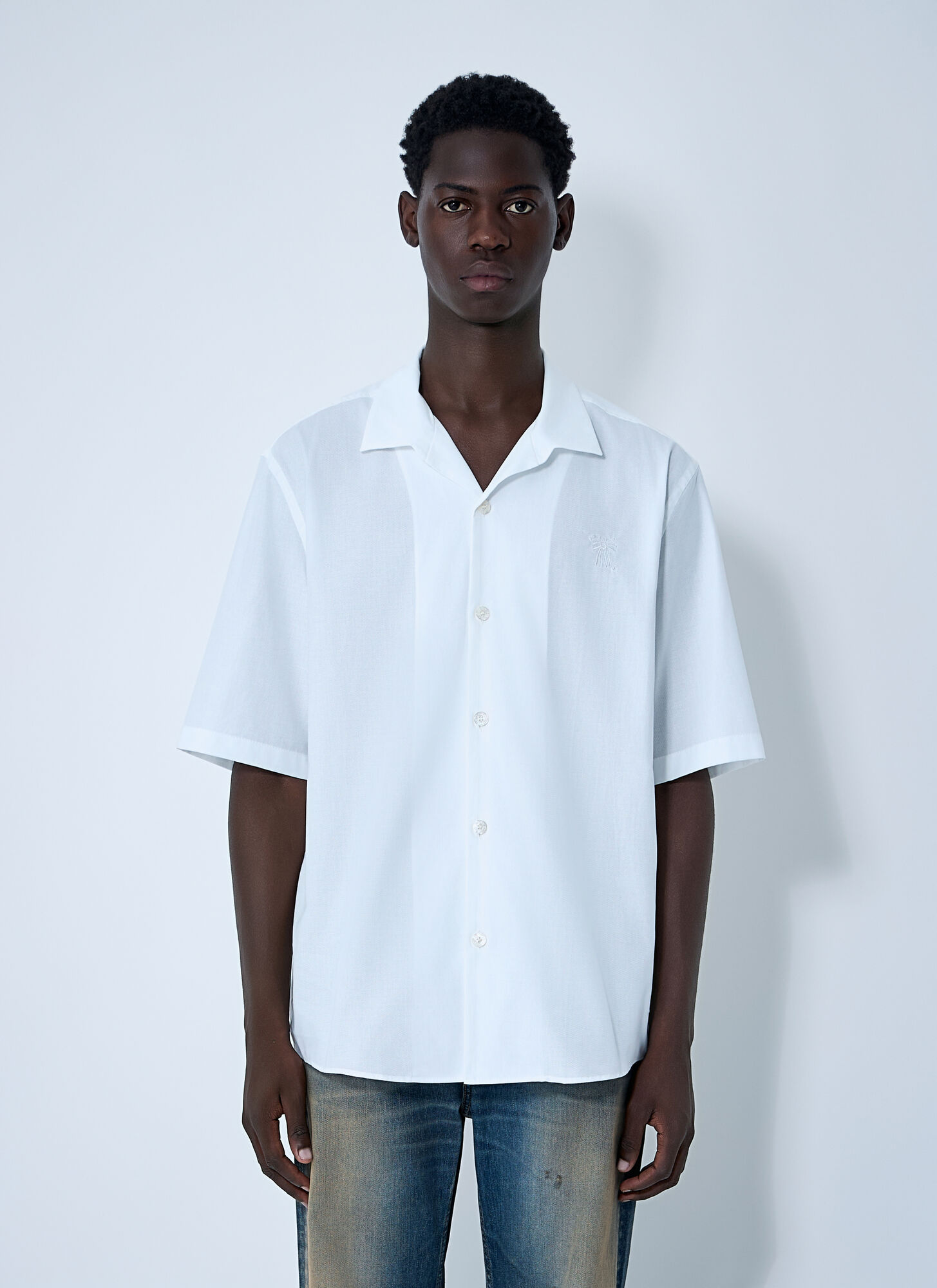 Acne Studios Acne Studios Logo Embroidery Shirt - Man Shirts White Eu - 50　Acne Studios ロゴ刺繍シャツ - 男性シャツ ホワイト EU - 50