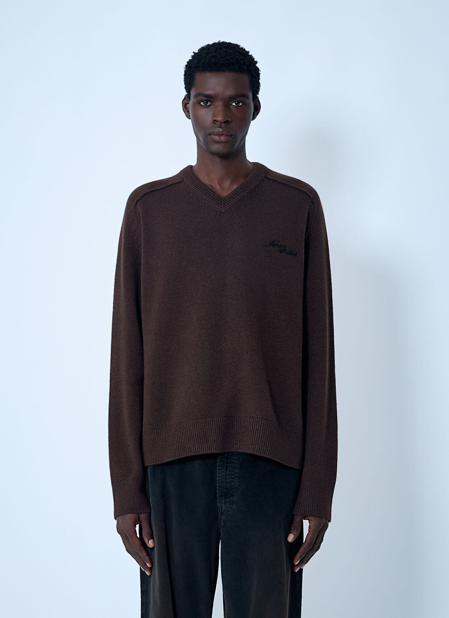 Acne Studios Acne Studios Wool Sweater - Man Knitwear Dark Brown S　Acne Studios ウール セーター - メンズ ニットウェア ダークブラウン S