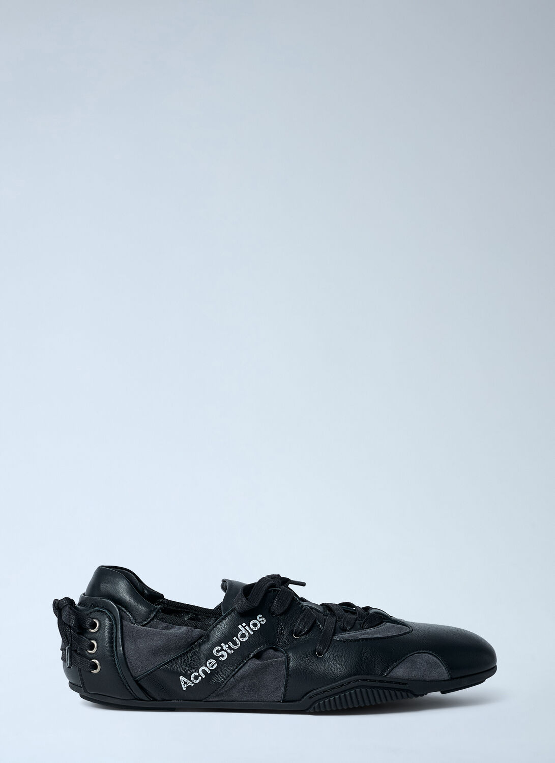 Acne Studios Men Leather Lace-up Sneakers In Black