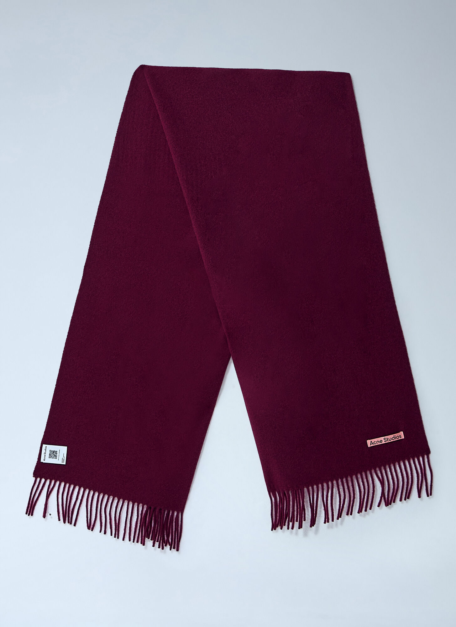  Acne Studios Acne Studios Fringe Wool Scarf - Mann Schals Burgundy One Size 
