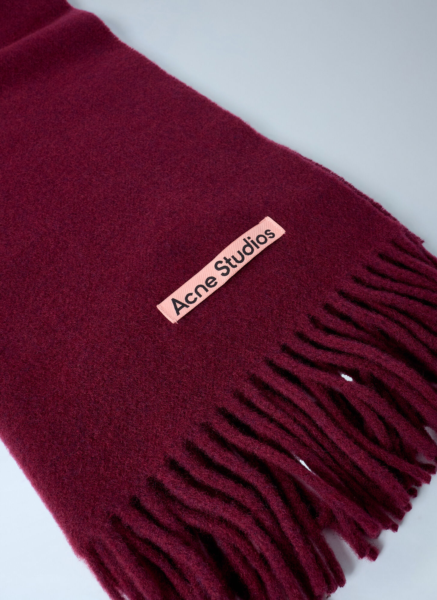  Acne Studios Acne Studios Fringe Wool Scarf - Mann Schals Burgundy One Size 