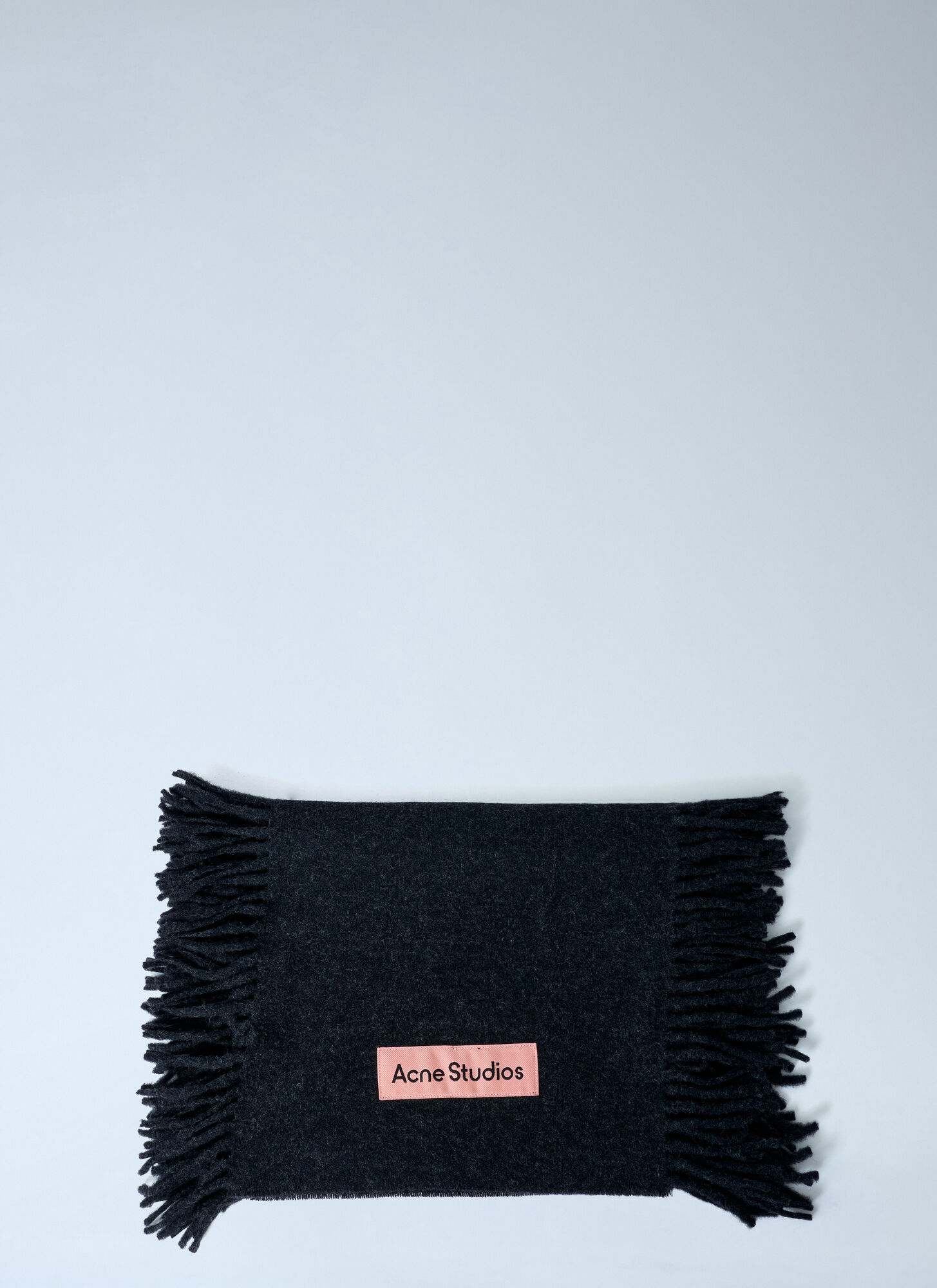 Acne Studios Men Fringe Wool Scarf In Black