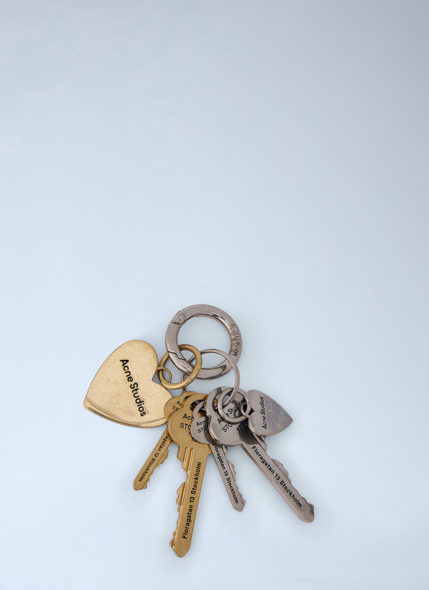  Acne Studios Acne Studios Engraved Keyring Set - Mann Schlüsselringe Gold One Size 