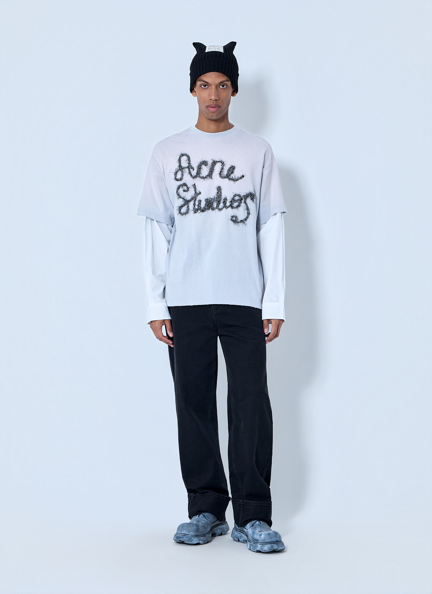  Acne Studios Acne Studios Layered Logo T-shirt - Mann T-shirts Grey Xl 