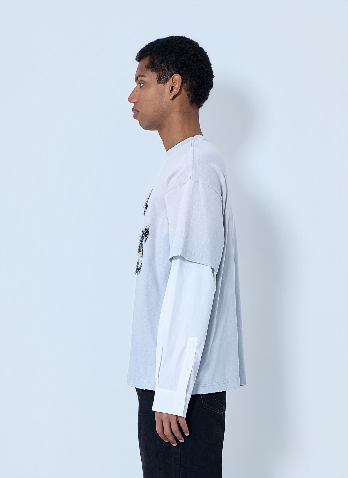 Acne Studios Acne Studios Layered Logo T-shirt - Mann T-shirts Grey Xl 