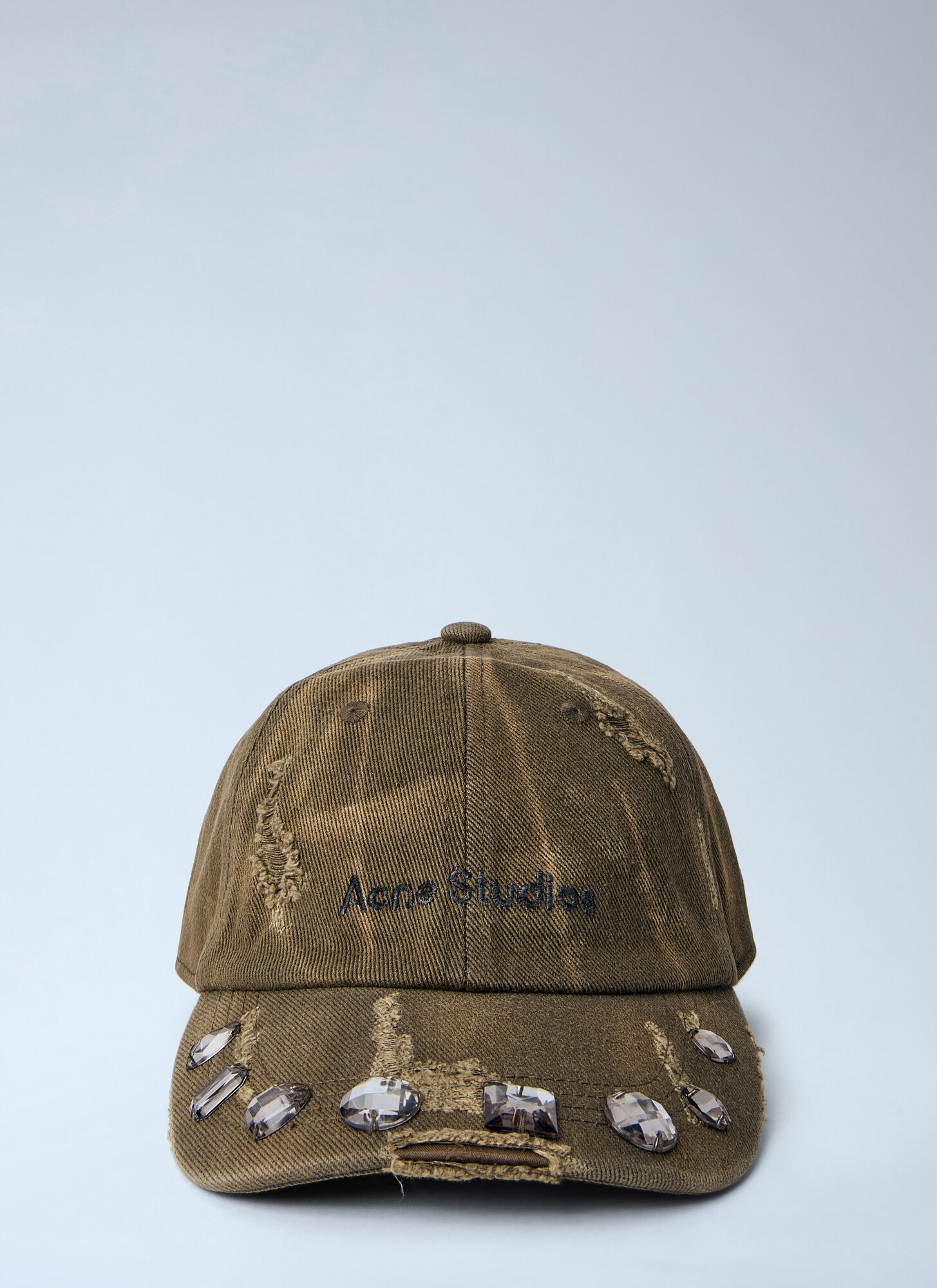 Acne Studios Logo Baseball Cap - Man Hats Brown One Size - Immagine 1