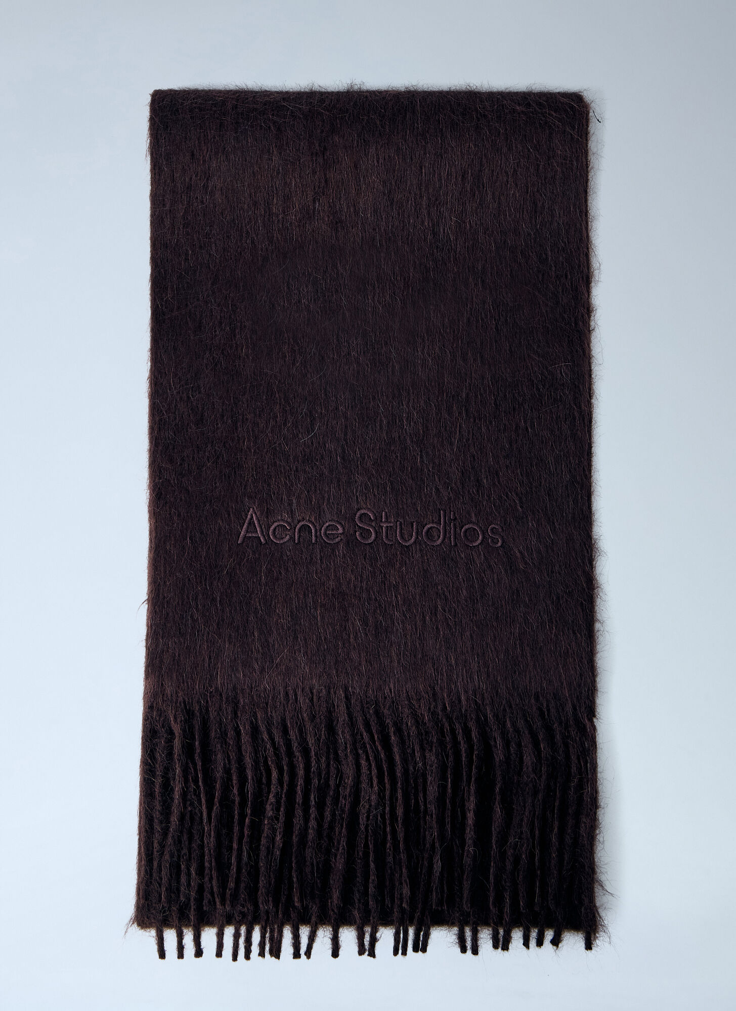 Acne Studios Men's Dark Brown Logo Wool Scarf - Man Scarves One Size