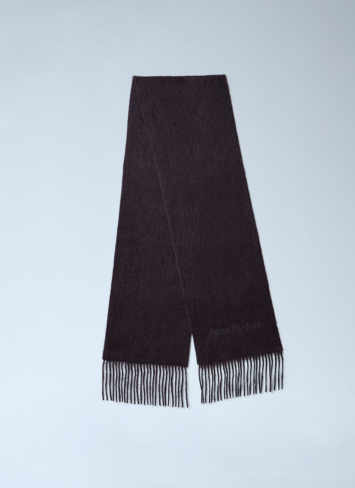  Acne Studios Acne Studios Logo Wool Scarf - Mann Schals Dark Brown One Size 