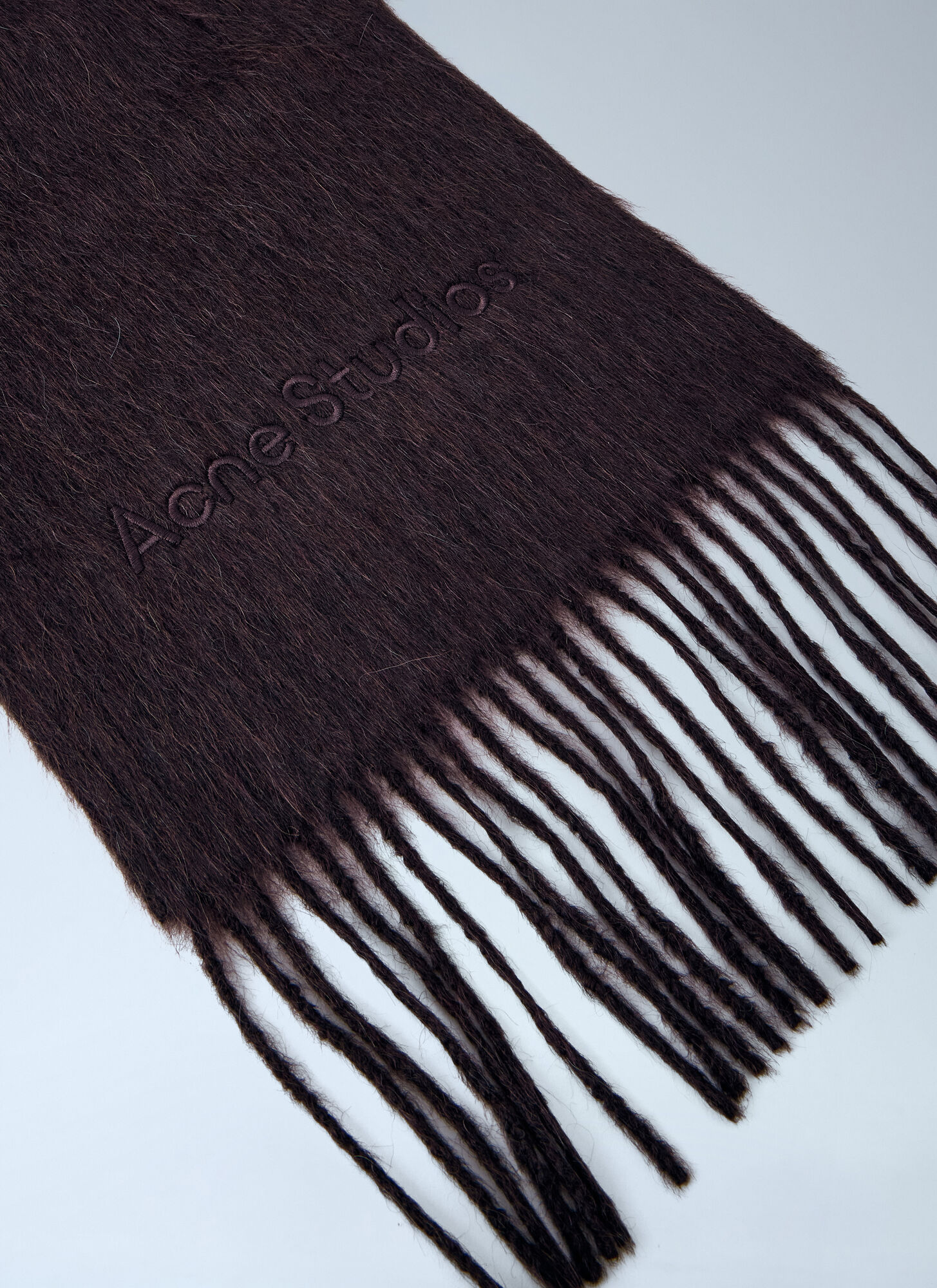  Acne Studios Acne Studios Logo Wool Scarf - Mann Schals Dark Brown One Size 