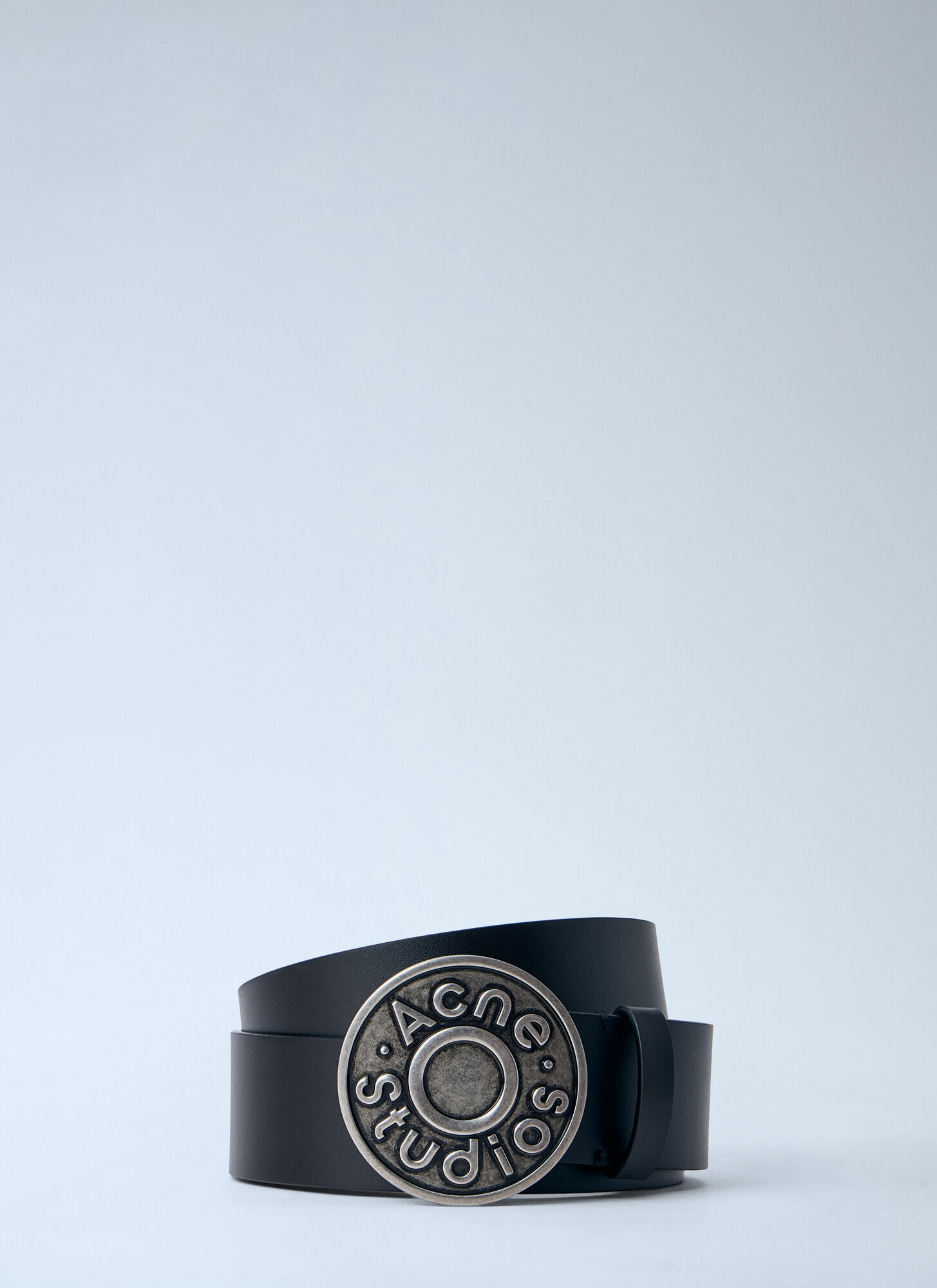 Acne Studios Logo Buckle Leather Belt - Man Belts Black L　Acne Studios ロゴ バックル レザー ベルト - 男性ベルト ブラック L Acne