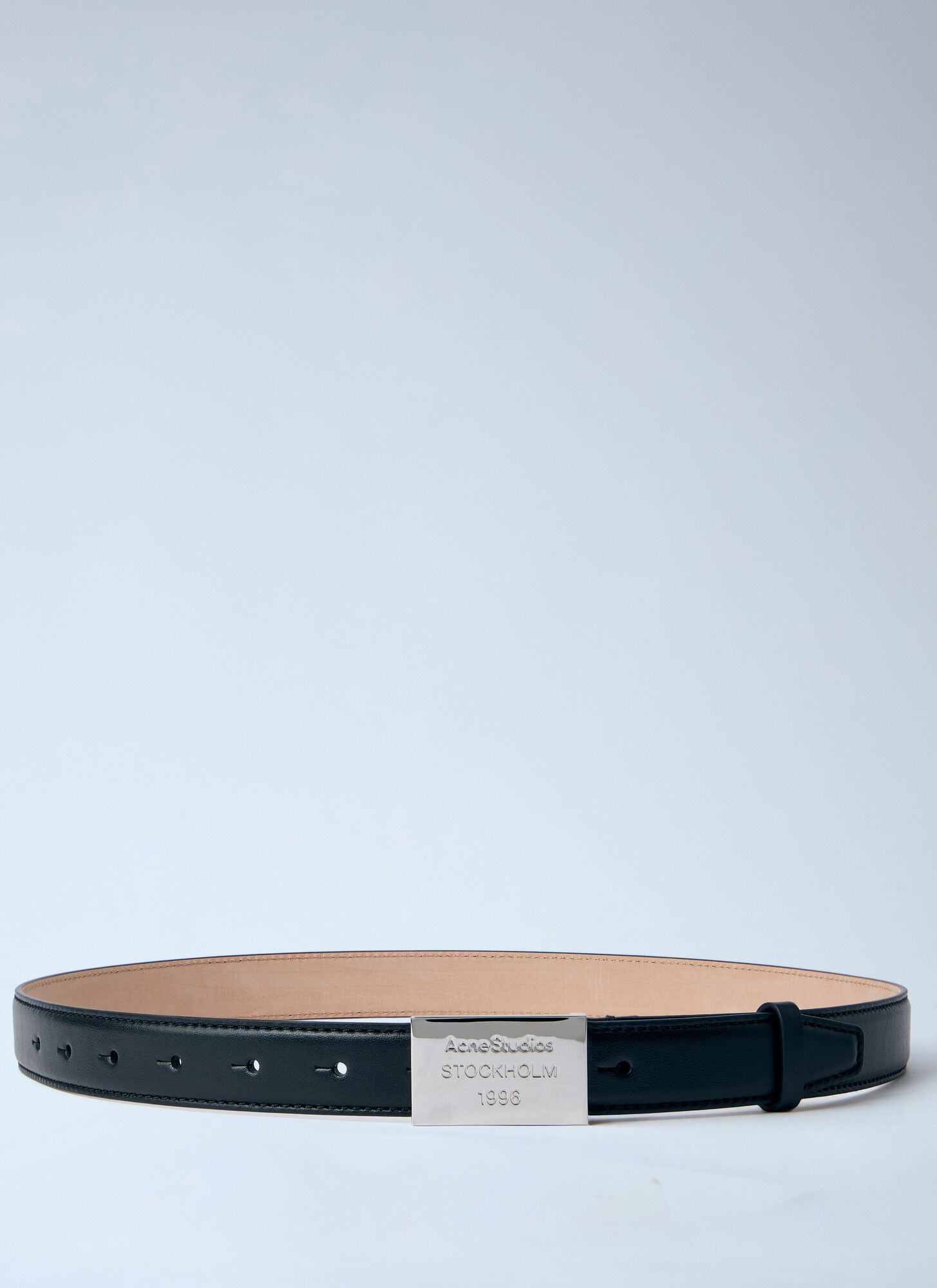  Acne Studios Acne Studios Engraved Logo Leather Belt - Mann Gürtel Black M 