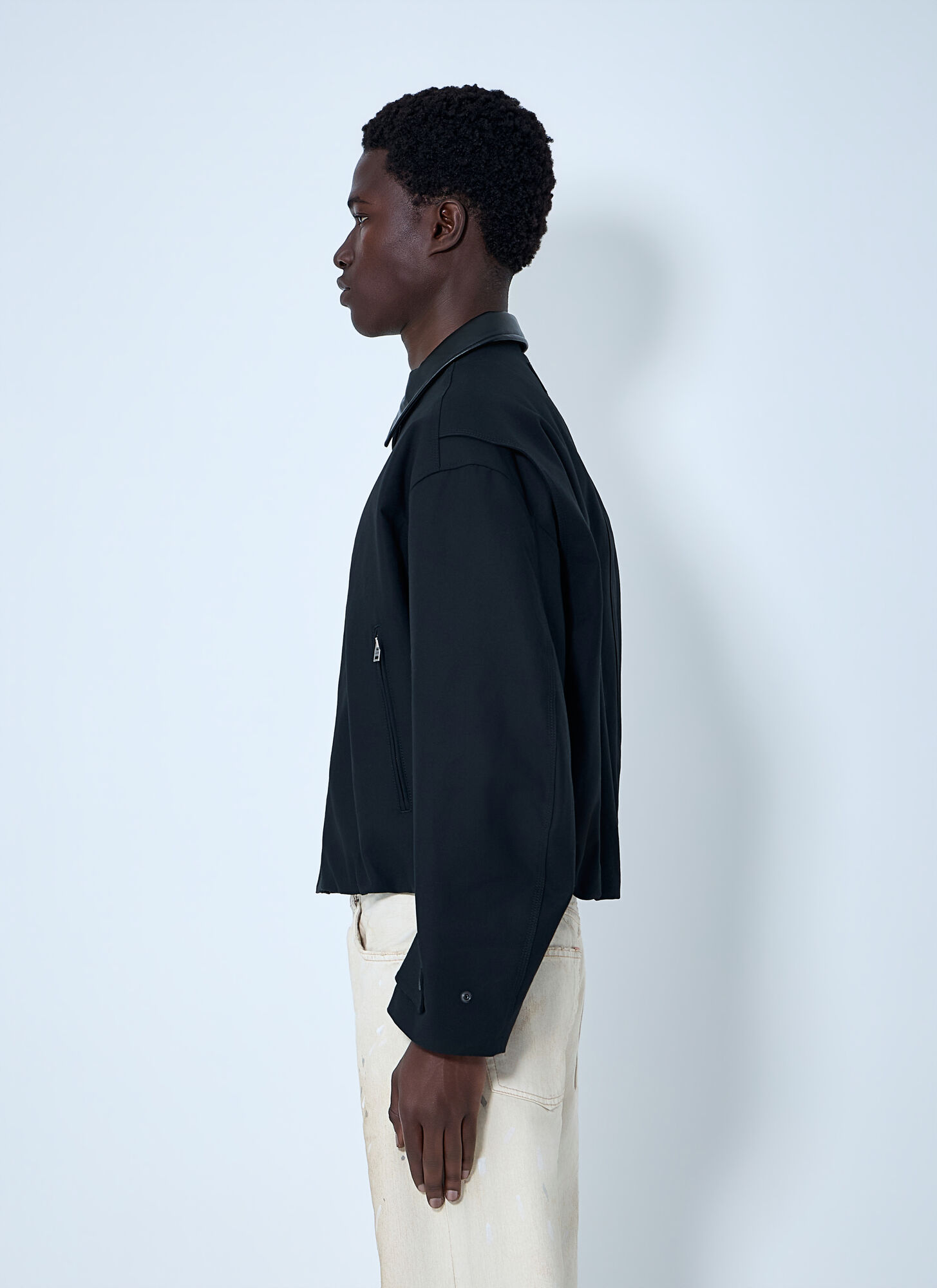  Acne Studios Acne Studios Leather-trimmed Button Jacket - Mann Jacken Black Eu - 50 