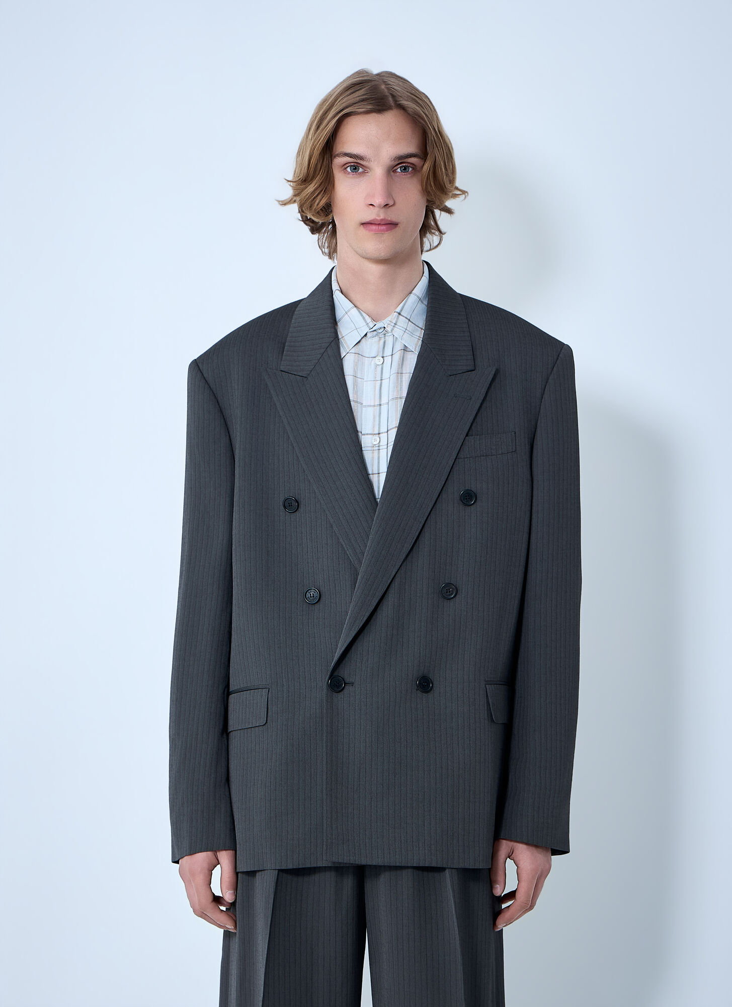 Acne Studios Acne Studios Double-breasted Suit Jacket - Man Blazers Grey Eu - 50　Acne Studios ダブルブレスト スーツ ジャケット - 男性 ブレザー グレー EU - 50
