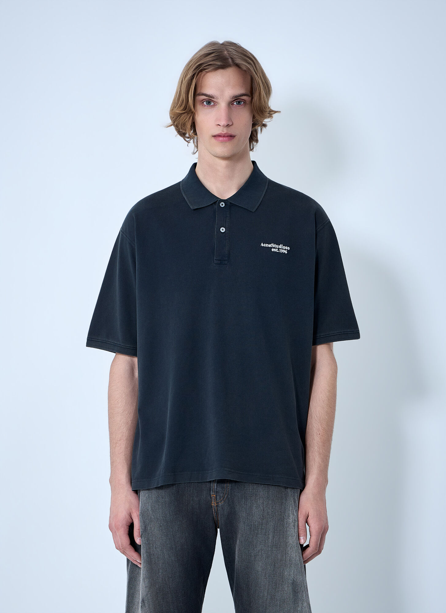 Acne Studios Uomo Nero Piqué Polo Shirt - Man Polo Shirts M