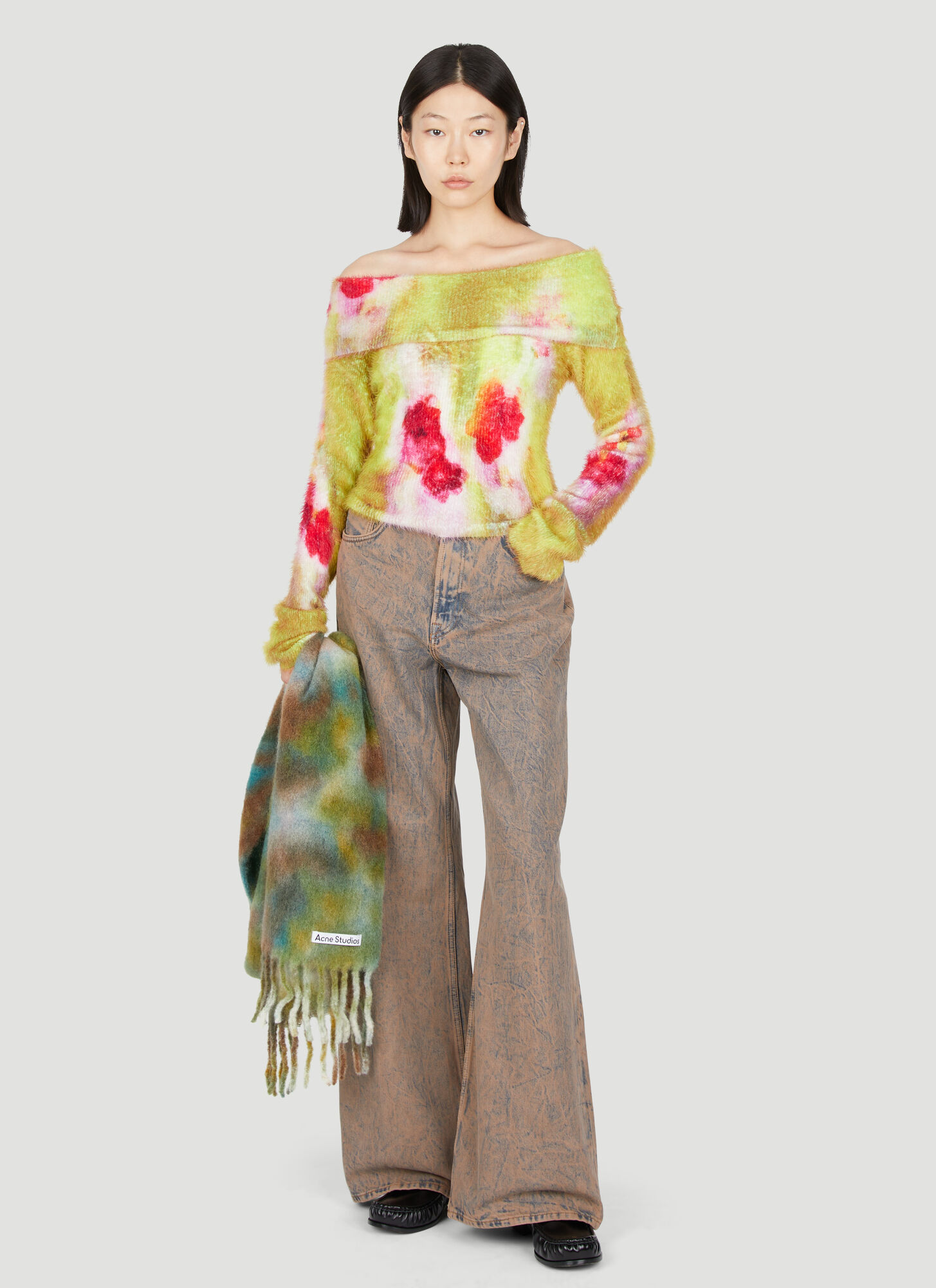  Acne Studios Acne Studios Fuzzy Knit Sweater - Frau Strick Multicolour L 