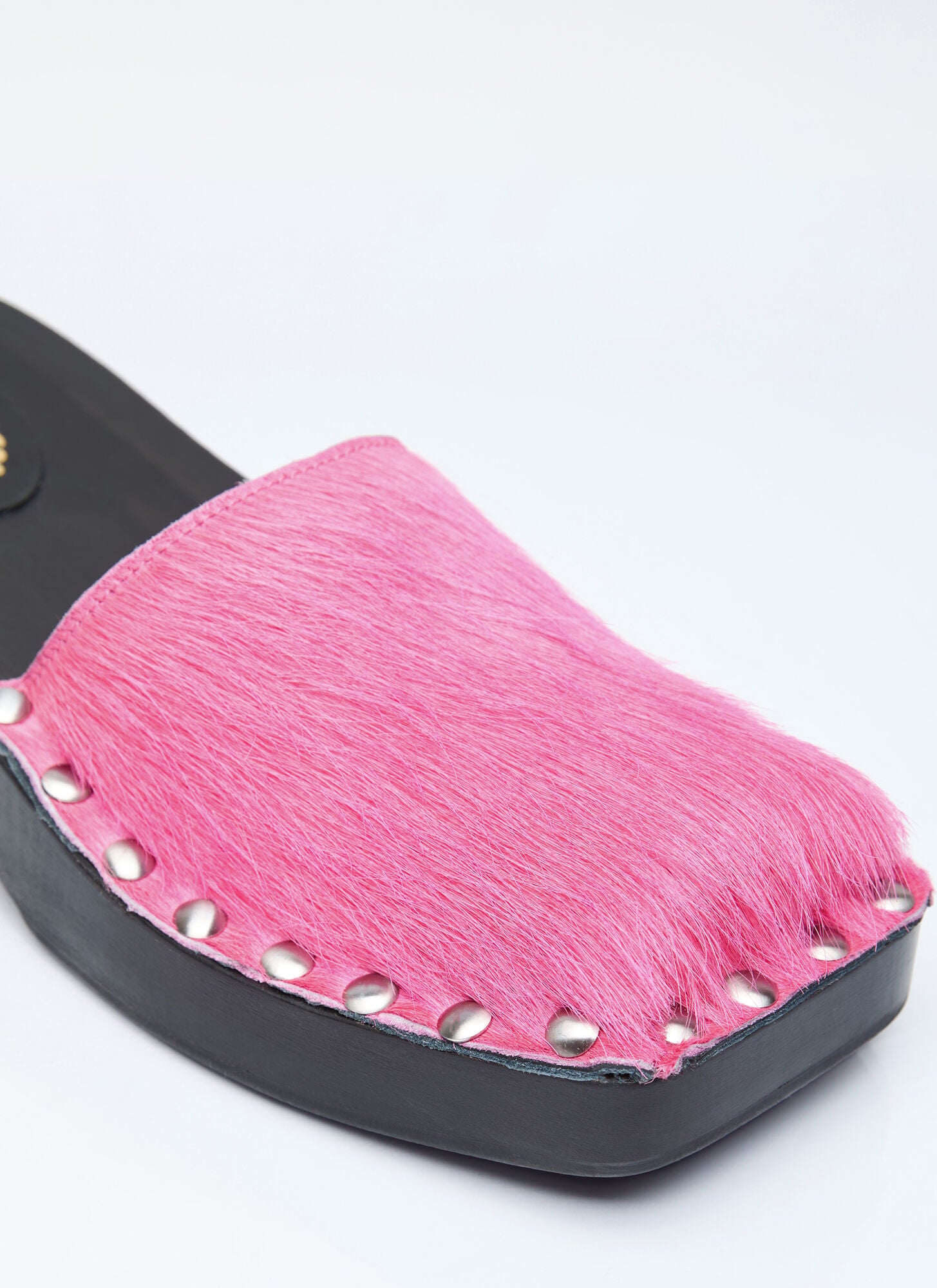  Acne Studios Acne Studios Hairy Wood Clogs - Frau Slip Ons Pink Eu - 37 