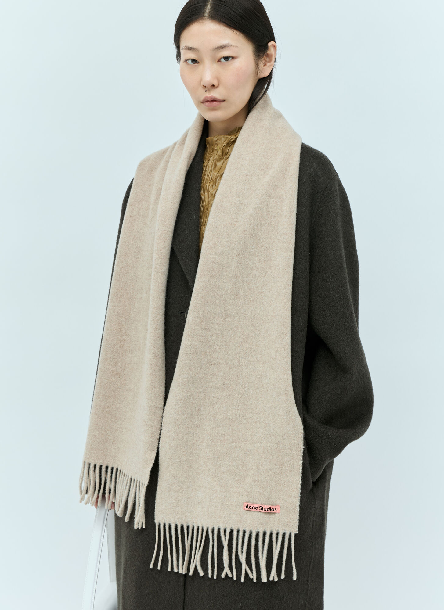 Acne Studios , Winter Scarves, Unisex, Beige, One Size, Wool Beige Scarf - Image 3