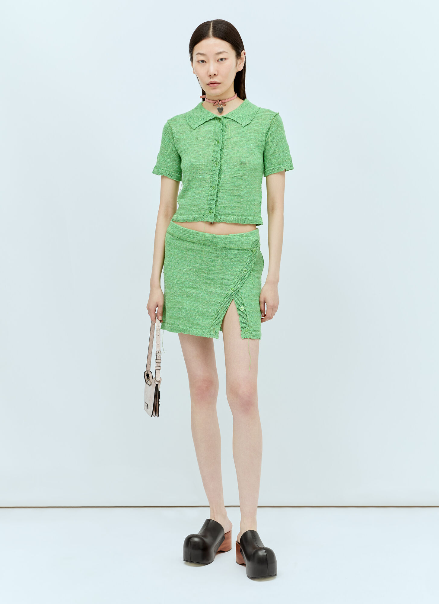  Acne Studios Acne Studios Cropped Cardigan - Frau Tops Green S 
