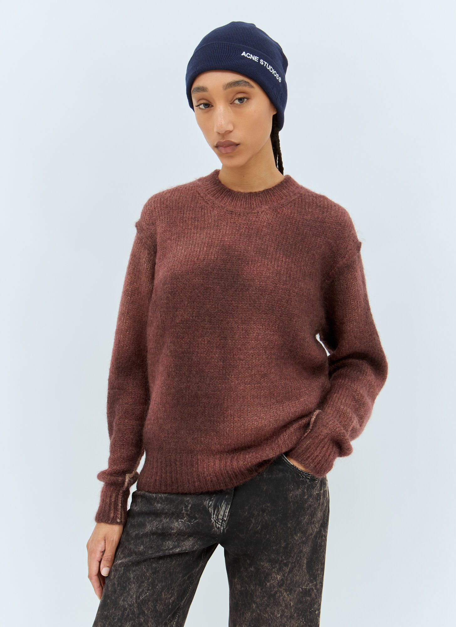  Acne Studios Acne Studios Logo Embroidery Beanie Hat - Frau Hats Blue One Size 
