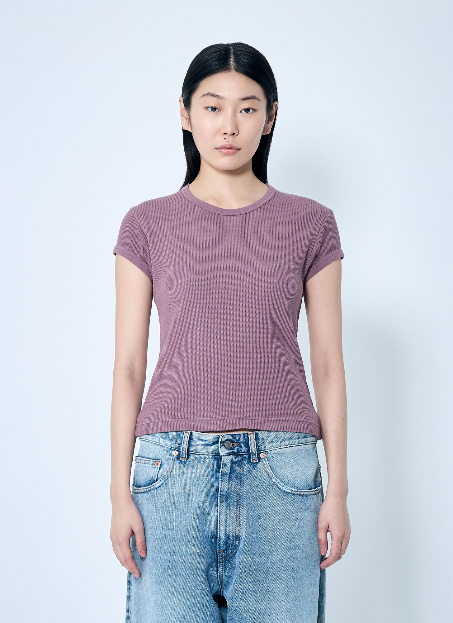 Acne Studios Acne Studios Thermal T-shirt - Woman T-shirts Purple M　Acne Studios サーマル T シャツ - 女性 T シャツ パープル M