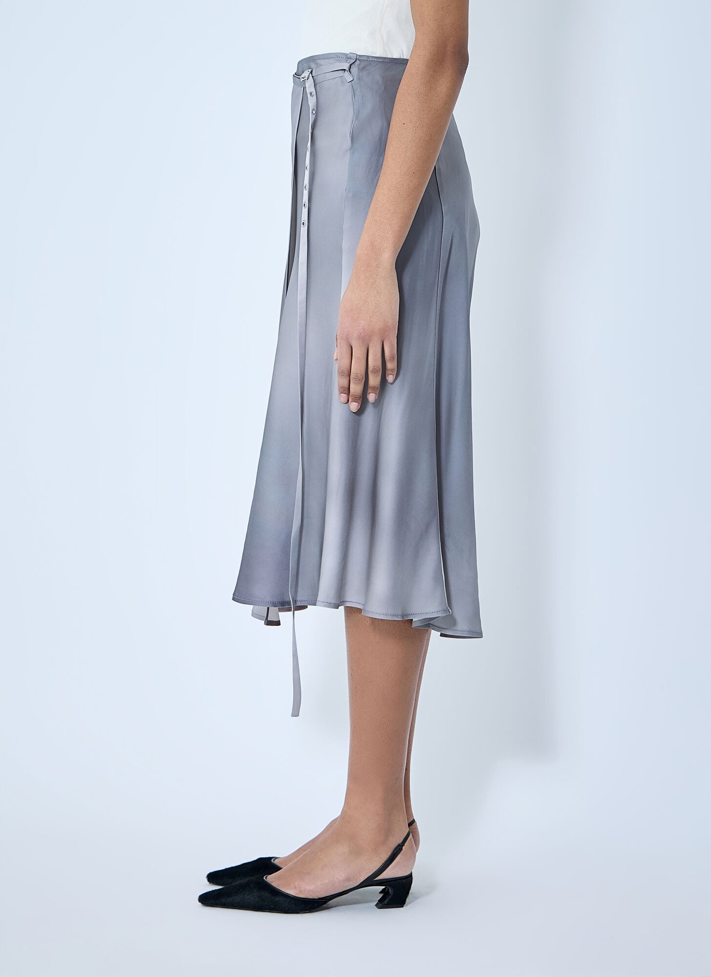  Acne Studios Acne Studios Satin Wrap Skirt - Frau Röcke Grey Fr - 40 