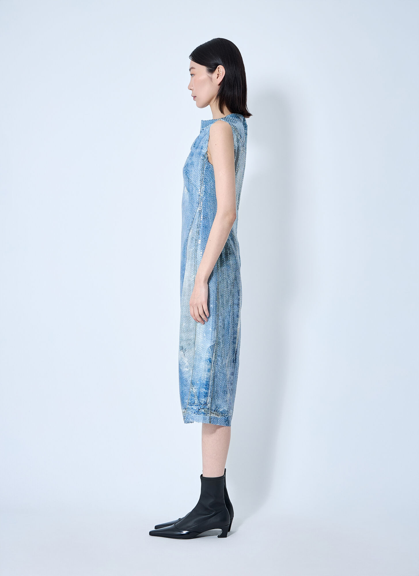  Acne Studios Acne Studios Printed Sequin Midi Dress - Frau Kleider Blue Fr - 34 