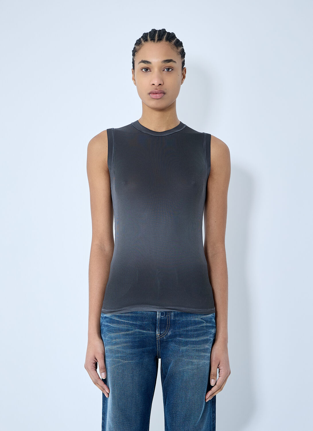 Acne Studios Logo Patch Tank Top In Black