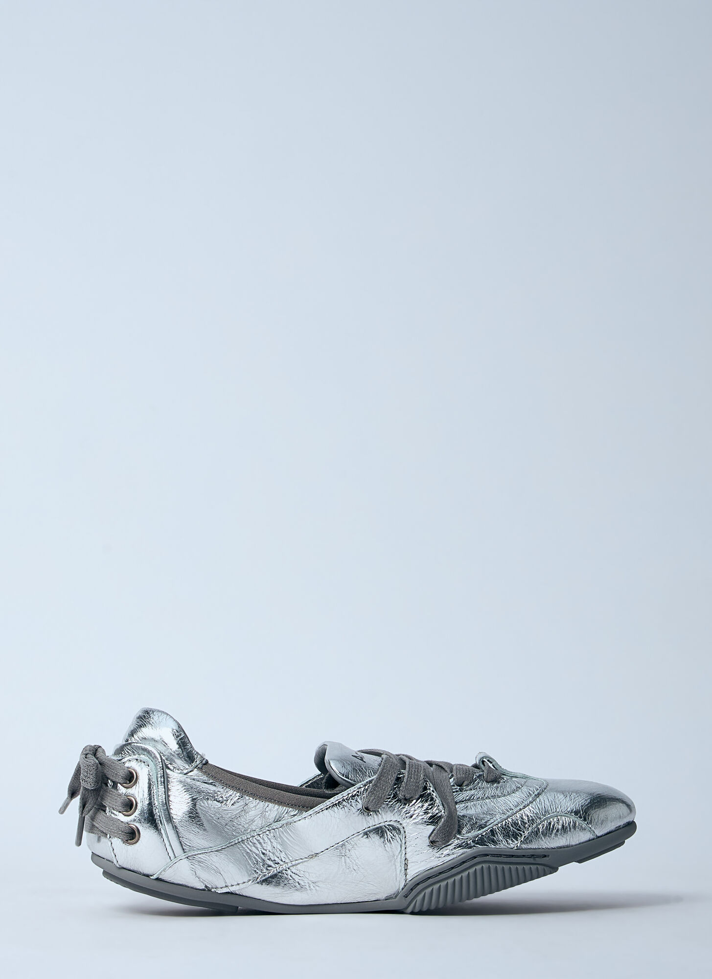 Acne Studios Acne Studios Lace-up Leather Shoes - Woman Flats Silver Eu - 36　Acne Studios レースアップ レザー シューズ - 女性 フラット シルバー EU - 36