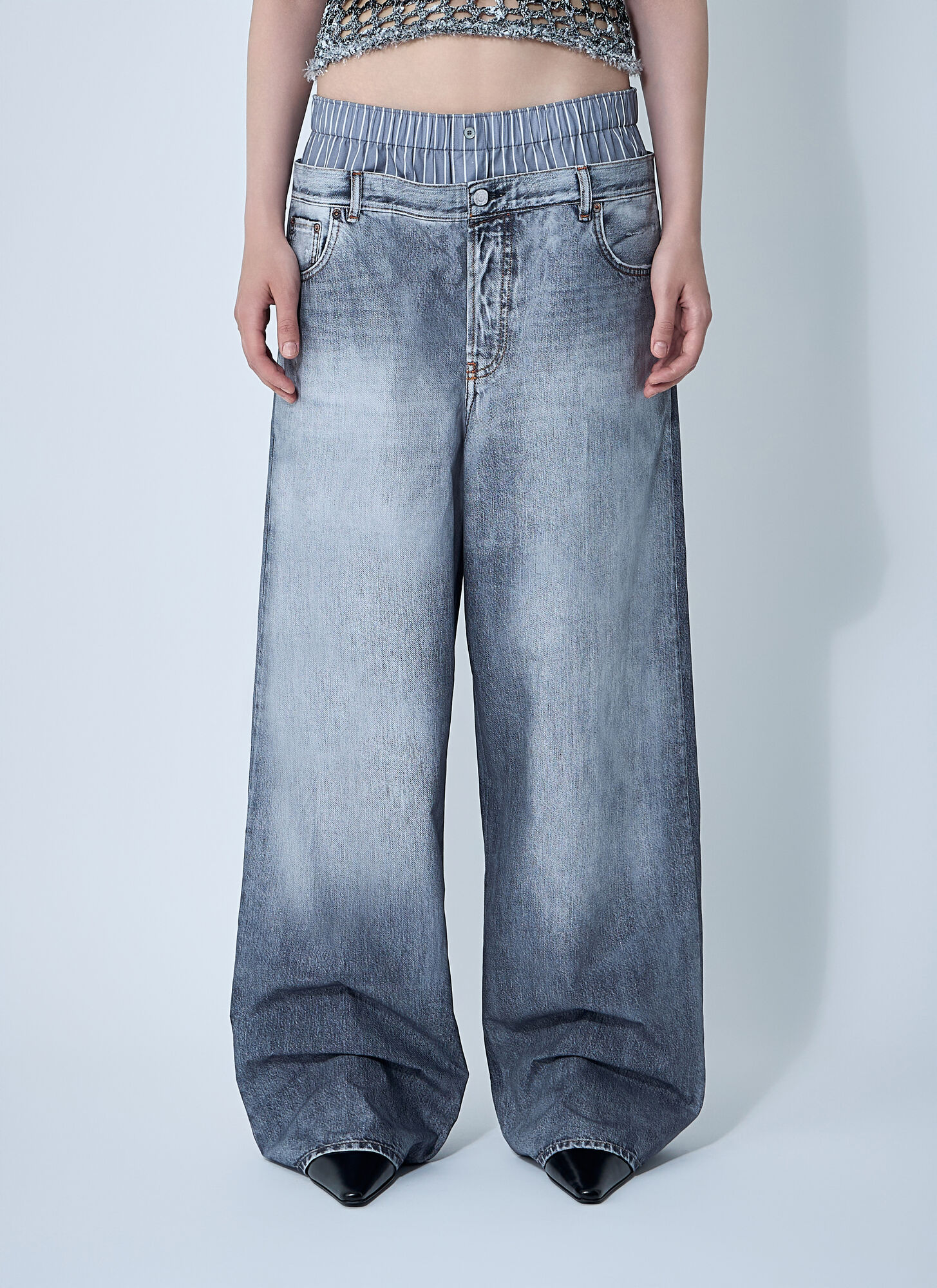 Acne Studios Women Printed Pants In Blue