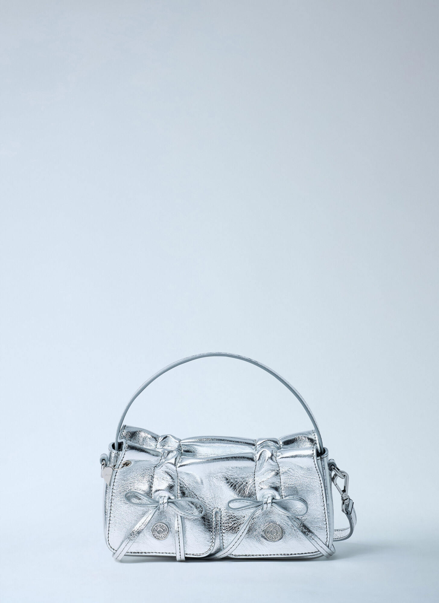 Acne Studios Women Micro Multipocket Handbag In Silver
