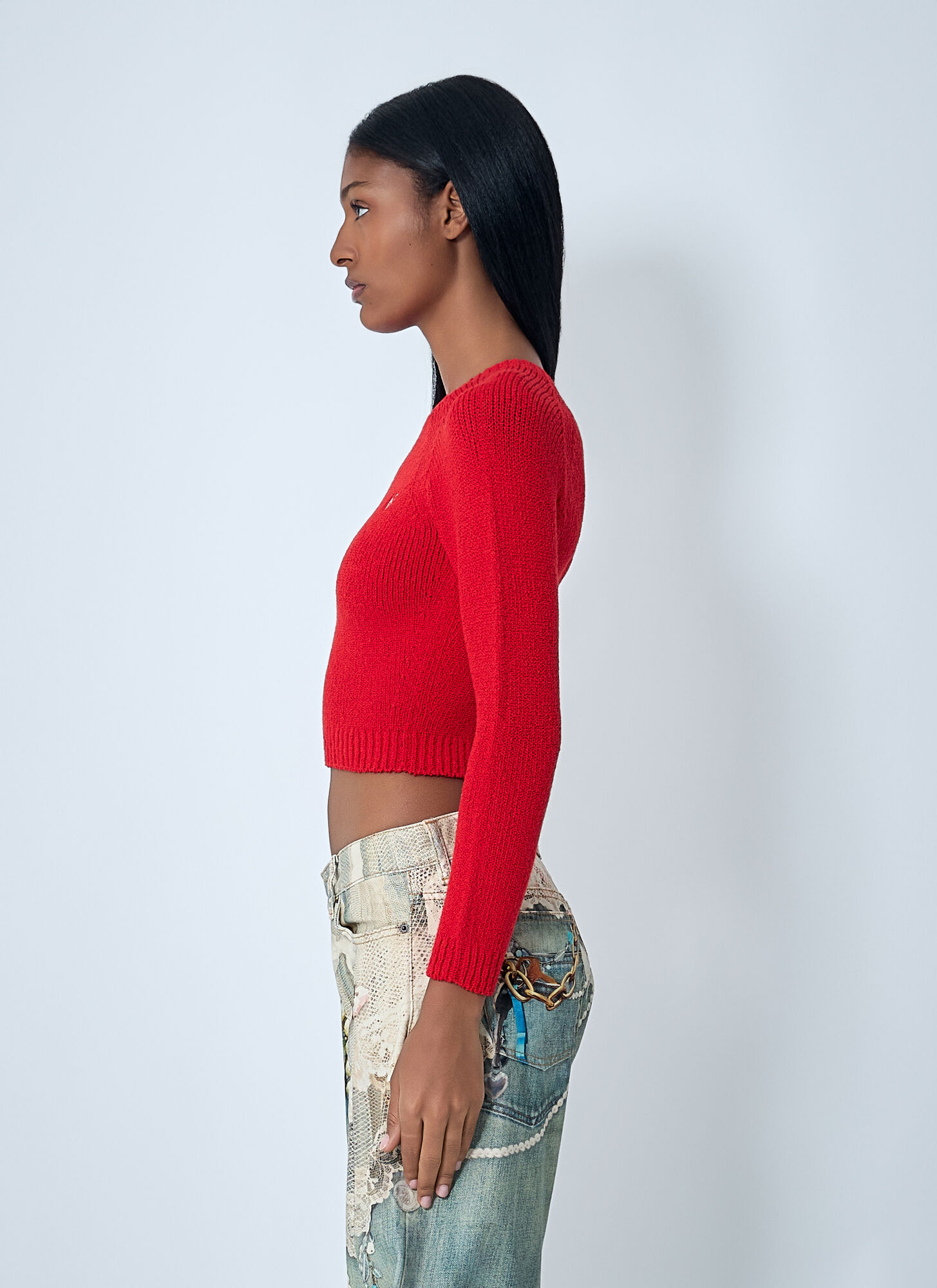  Acne Studios Acne Studios Logo Motif Sweater - Frau Strick Red Xs 