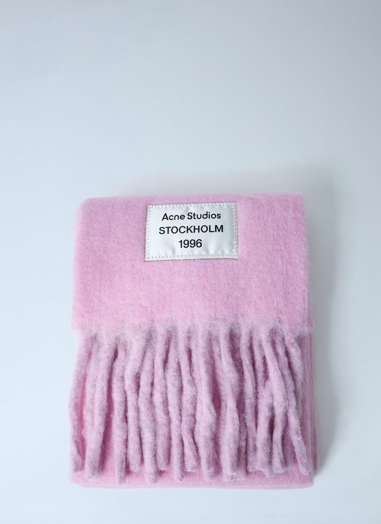 Acne Studios Fringed Wool-blend Scarf In Purple