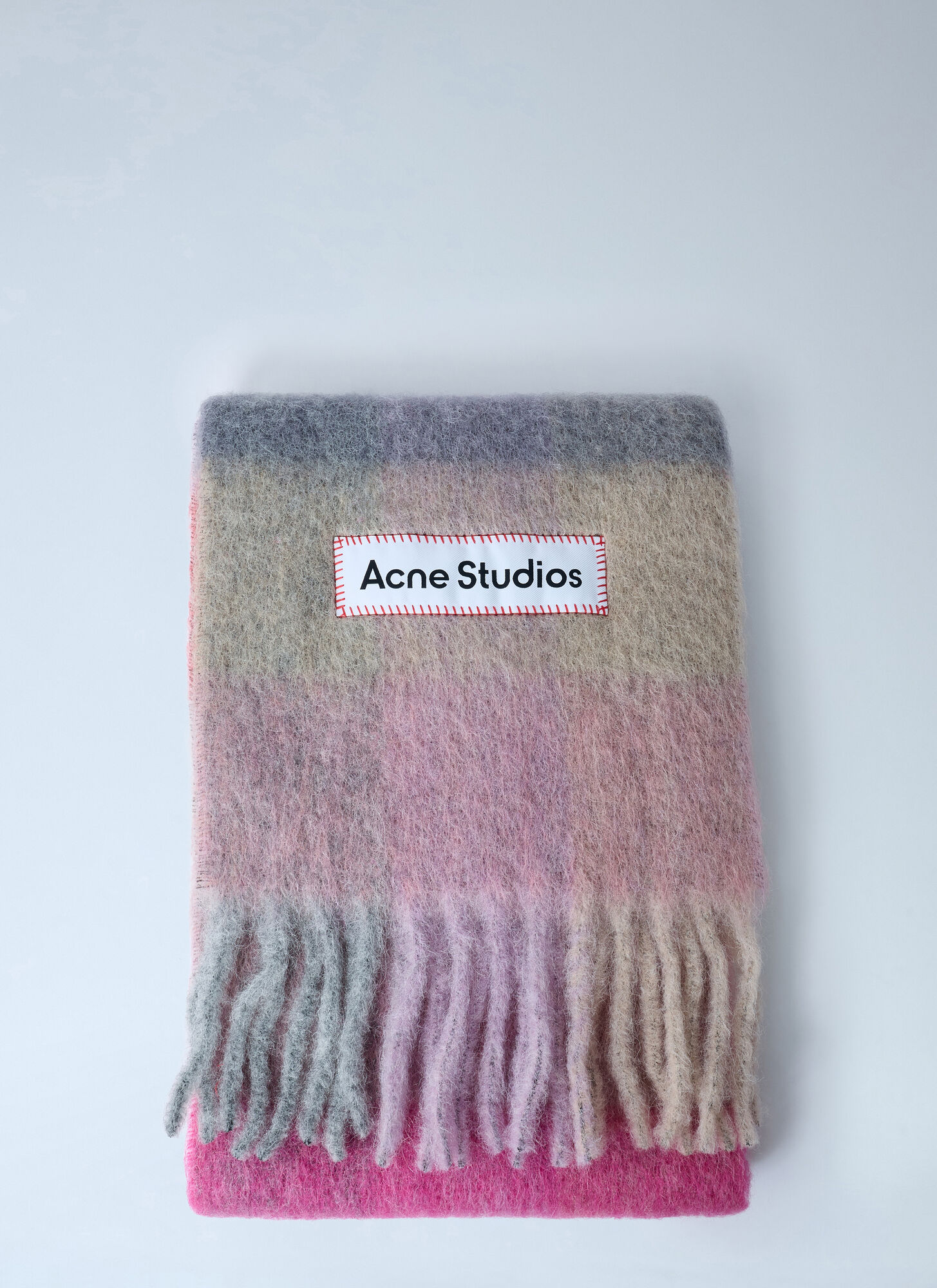 Acne Studios Women's Multicolour Logo Patch Check Scarf - Woman Scarves One Size