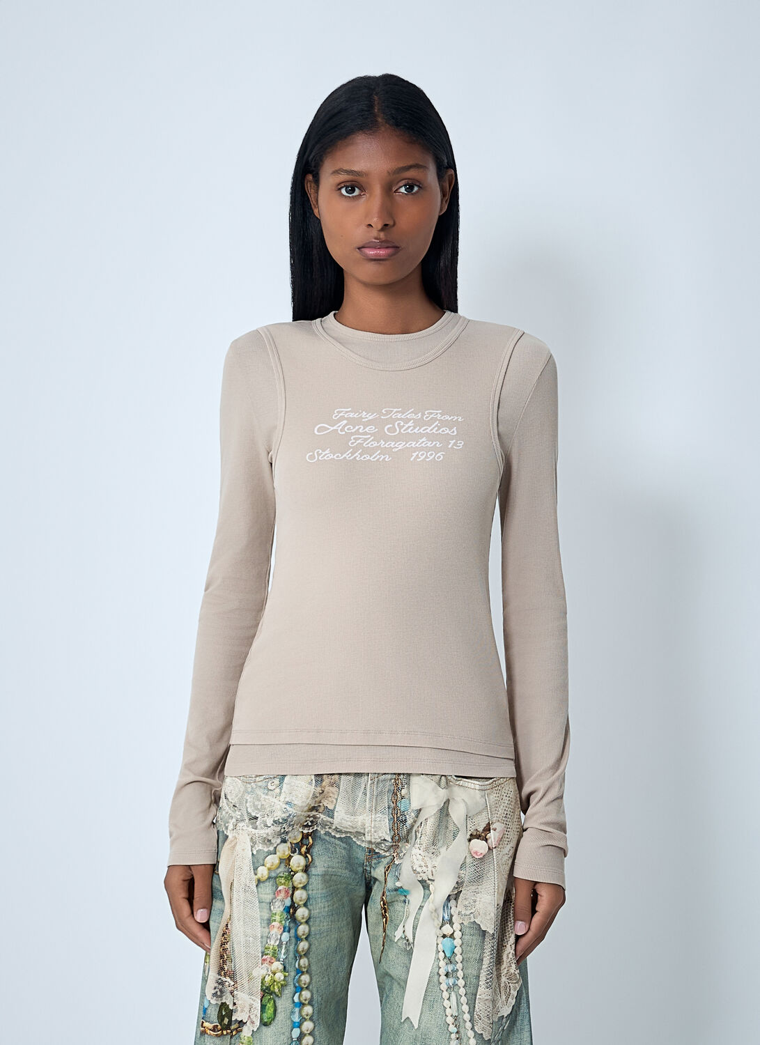 Acne Studios Logo Motif T-shirt In Neutral