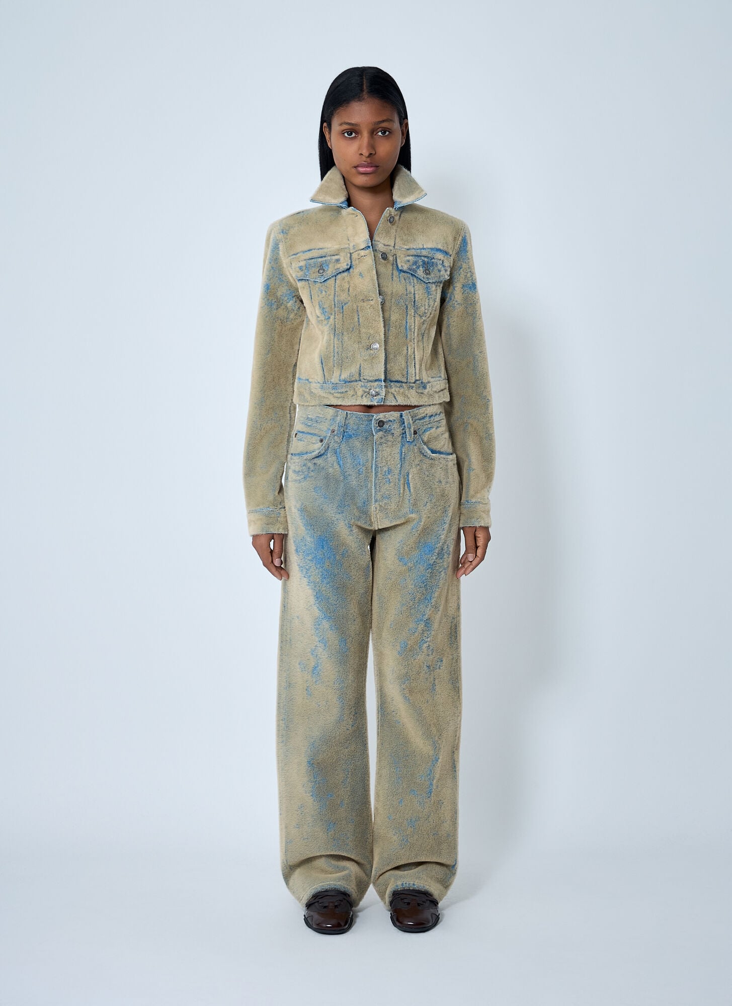  Acne Studios Acne Studios Flocked Denim Jacket - Frau Jacken Blue Fr - 36 