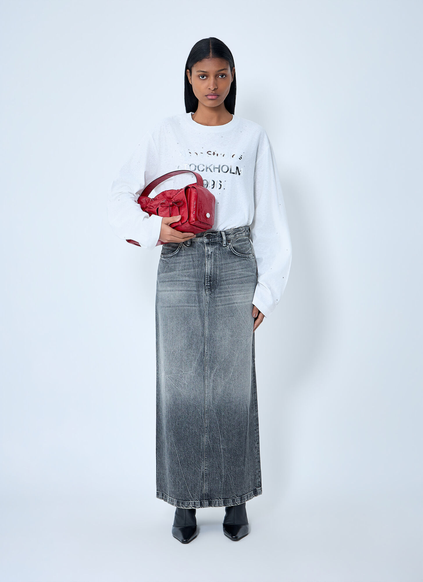  Acne Studios Acne Studios Denim Maxi Skirt - Frau Röcke Grey Fr - 36 