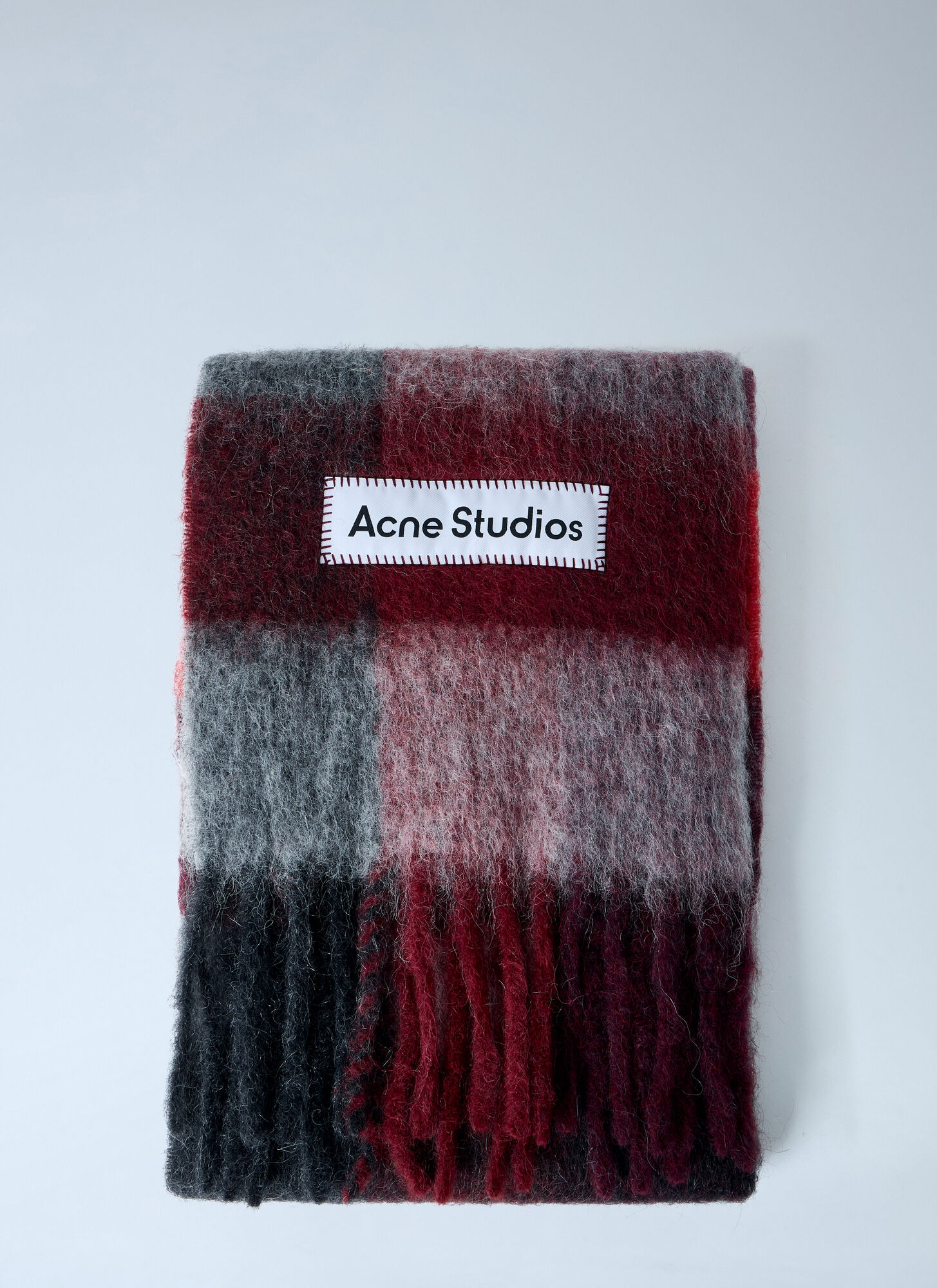 Acne Studios Acne Studios Wool-blend Fringed Scarf - Woman Scarves Red One Size　Acne Studios ウールブレンド フリンジ スカーフ - 女性用スカーフ レッド フリーサイズ