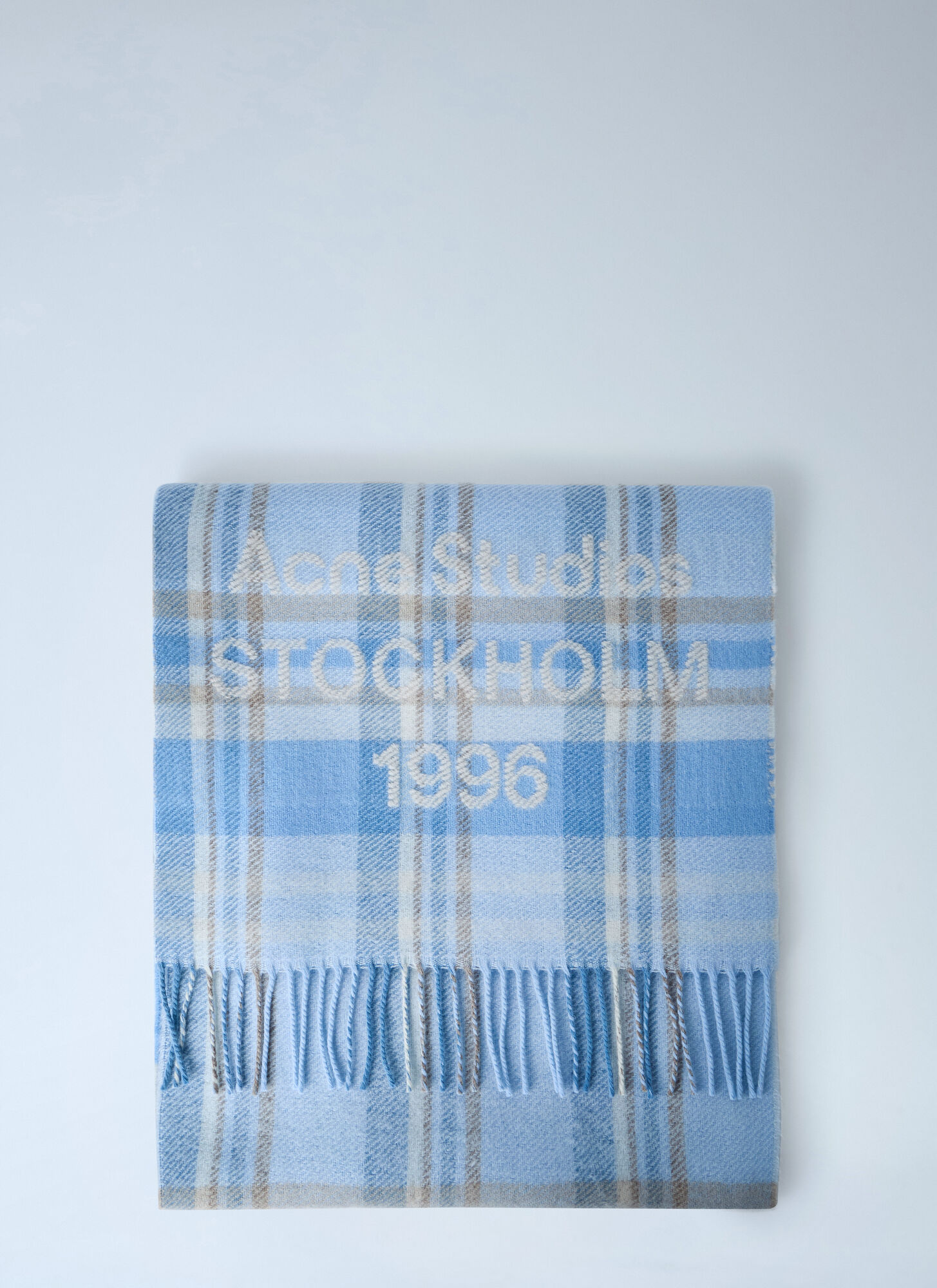Acne Studios Plaid Wool Scarf - Woman Scarves Blue One Size - Immagine 1