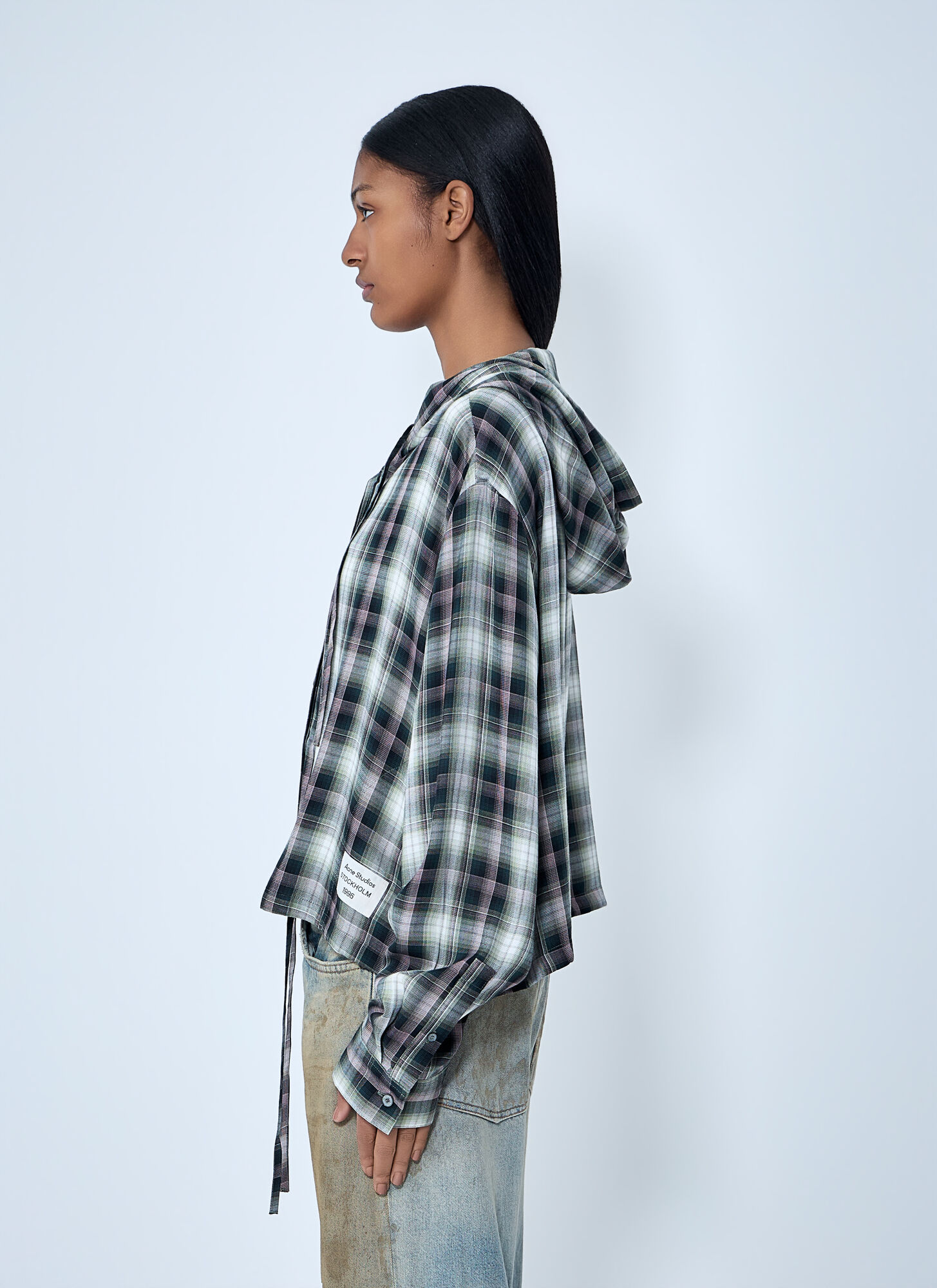  Acne Studios Acne Studios Hooded Check Shirt - Frau Hemden Green Fr - 40 