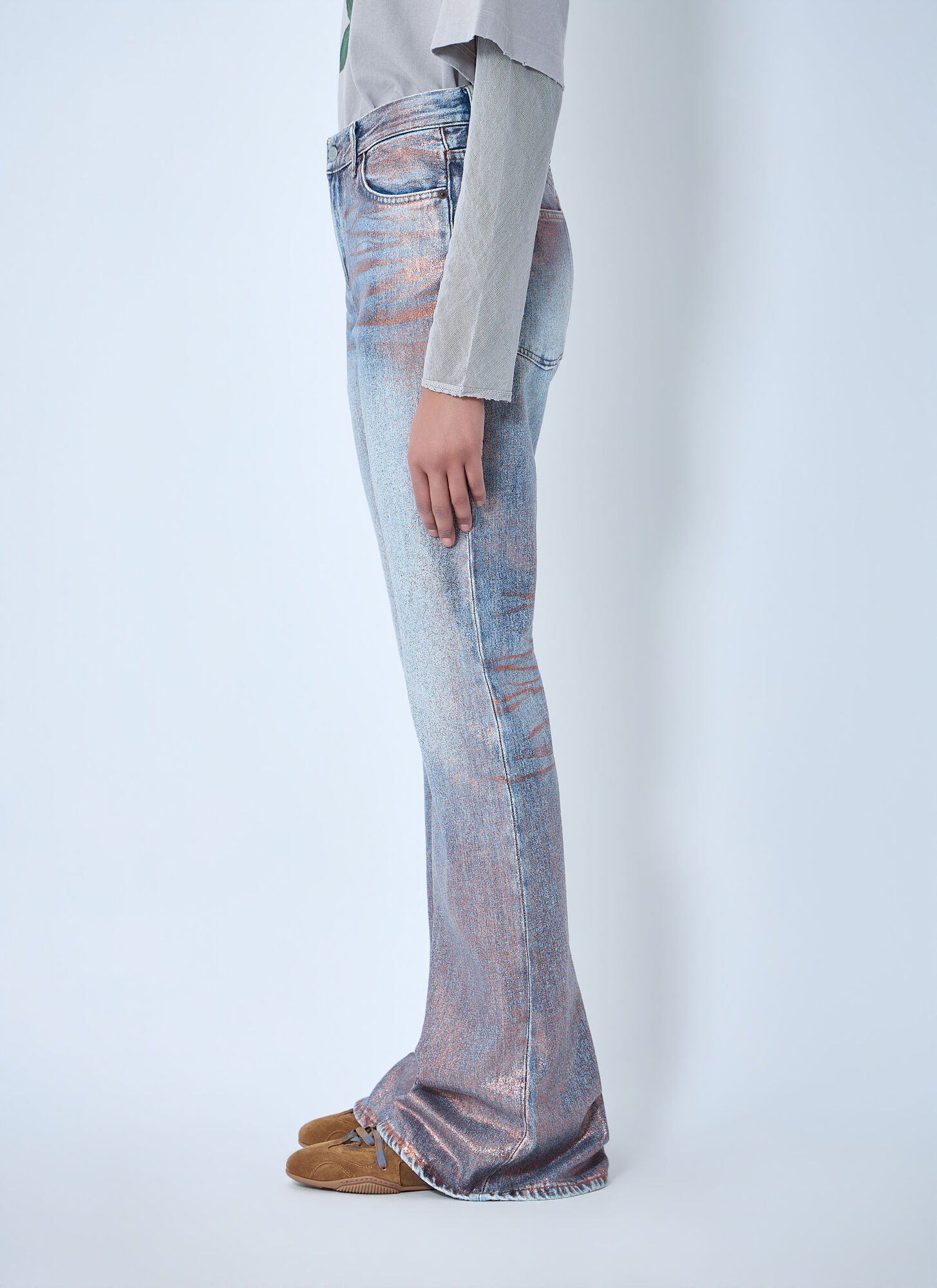  Acne Studios Acne Studios Fitted Glitter Jeans - Frau Jeans Blue S 