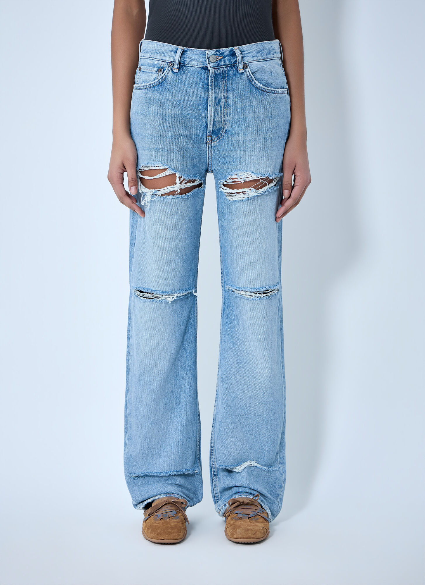 Acne Studios Acne Studios Vintage Effect Jeans - Woman Jeans Blue L　Acne Studios ヴィンテージ エフェクト ジーンズ - 女性ジーンズ ブルー L