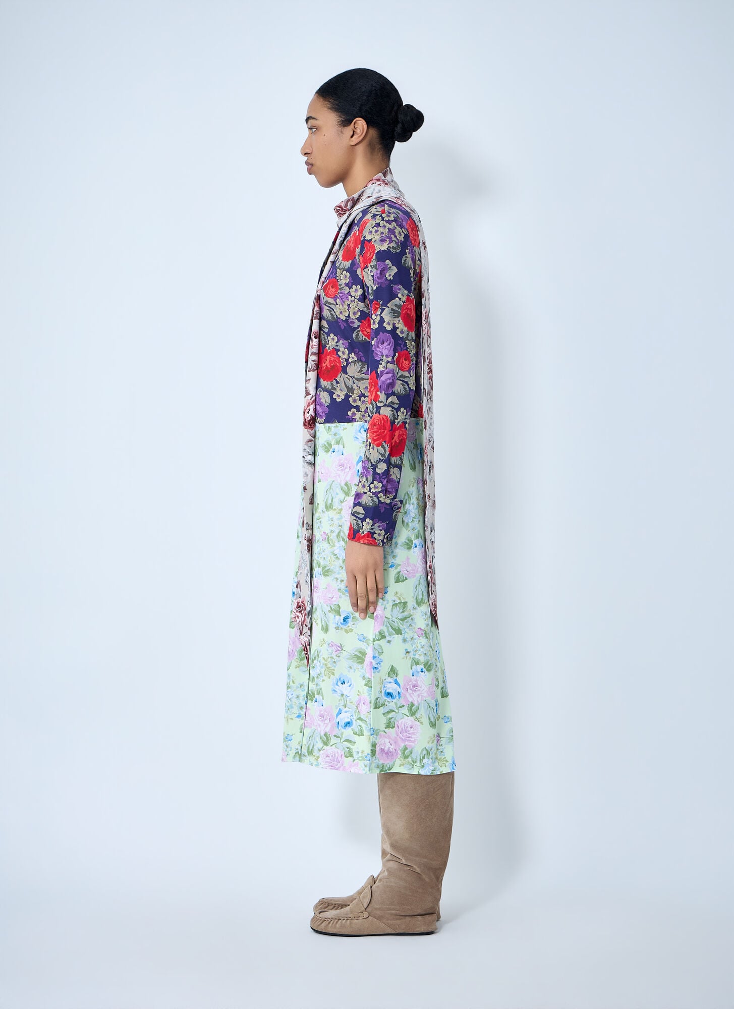  Acne Studios Acne Studios Floral Printed Midi Dress - Frau Kleider Purple Fr - 36 