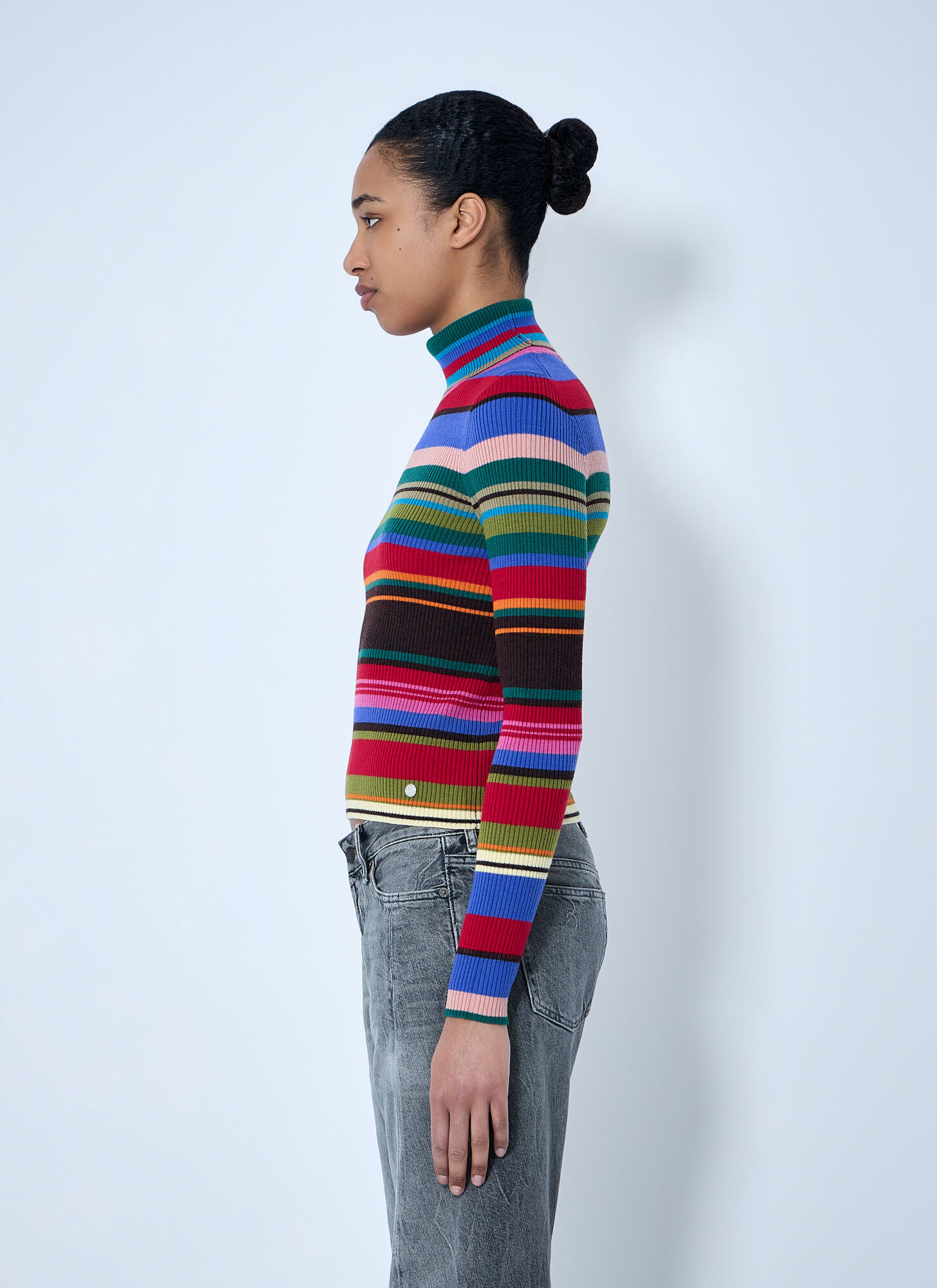  Acne Studios Acne Studios Striped Wool Turtleneck - Frau Strick Multicolor Xs 